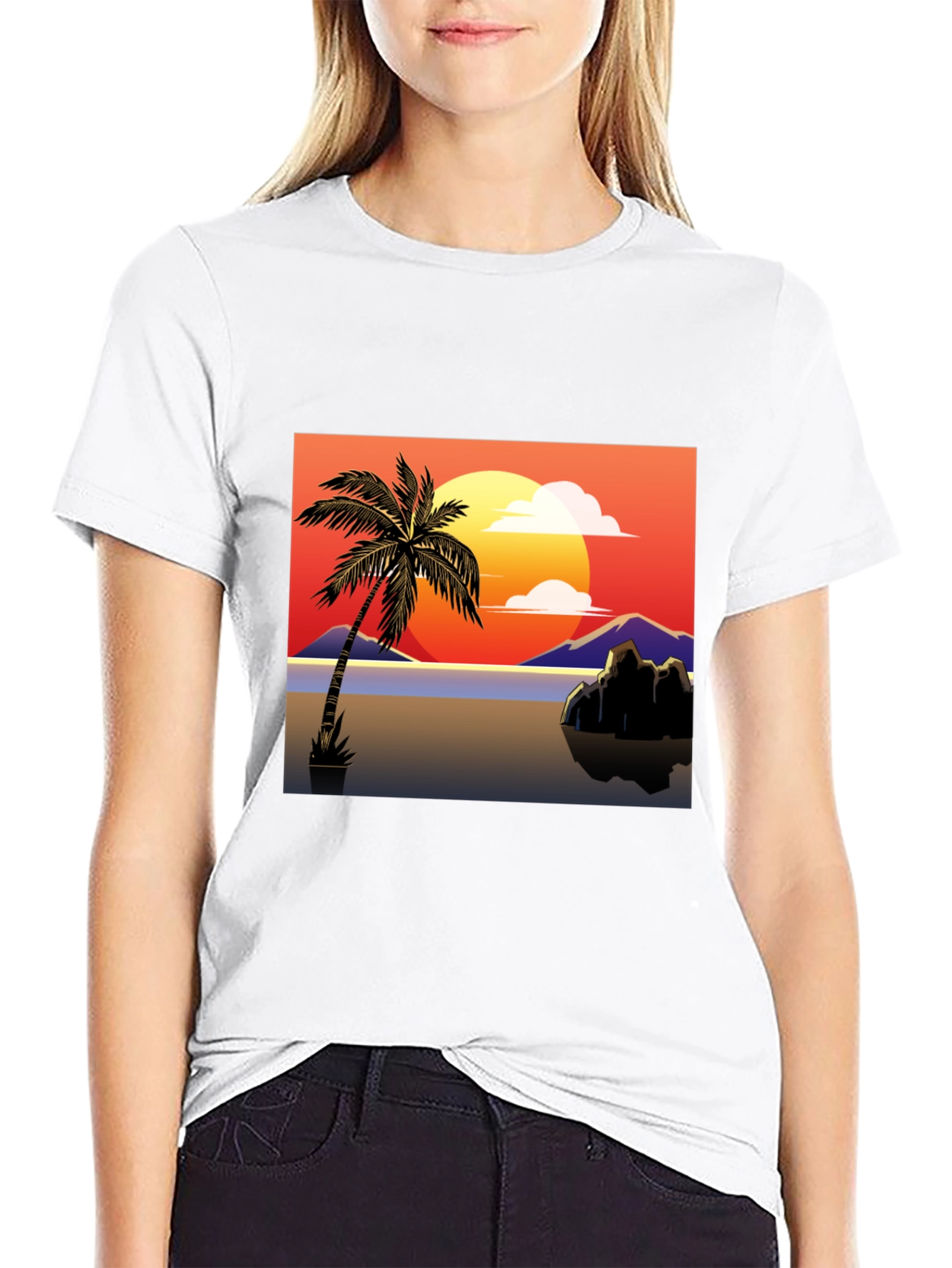 Sunset Palm Tree Graphic Tee