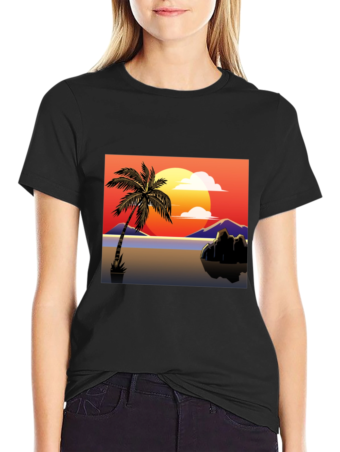 Sunset Palm Tree Graphic Tee