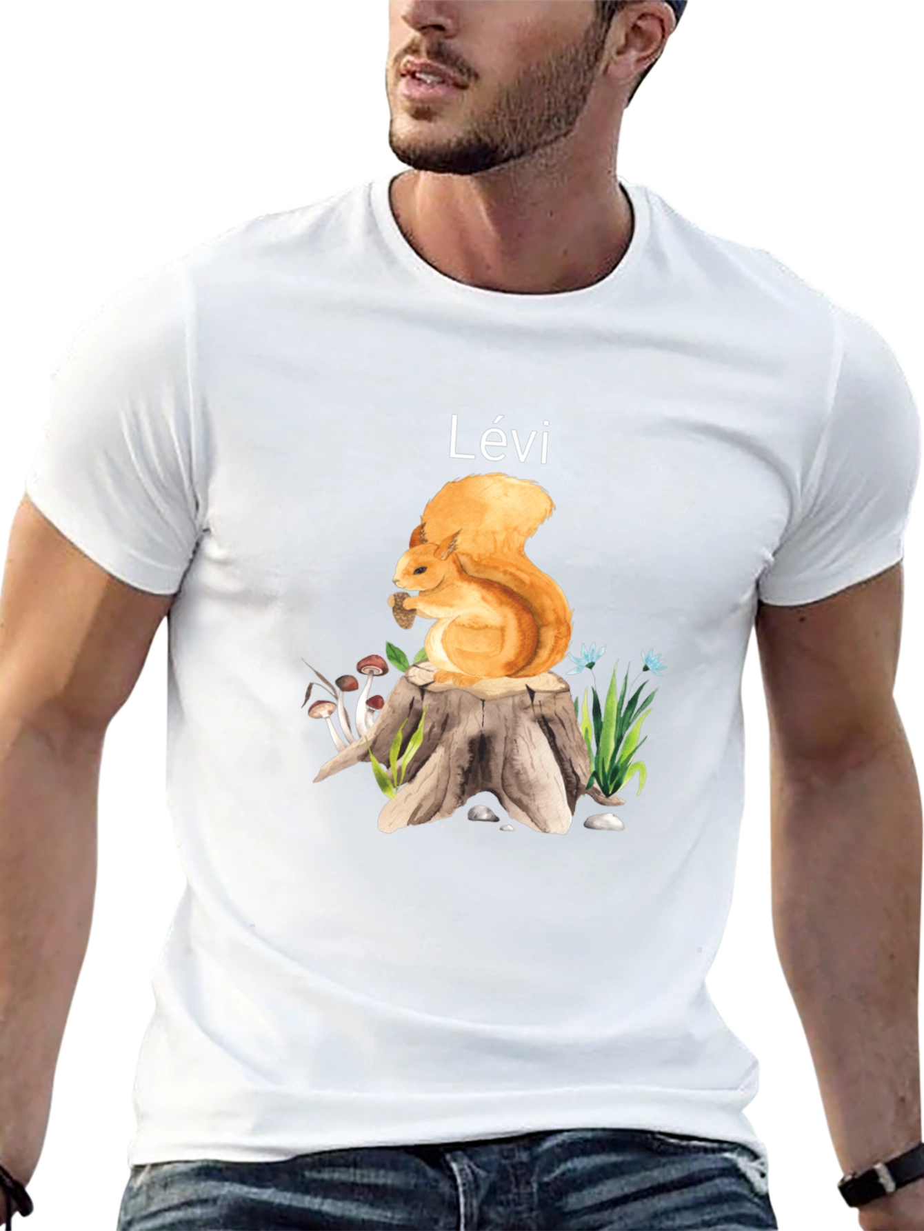 Squirrel on Stump Personalized T-Shirt