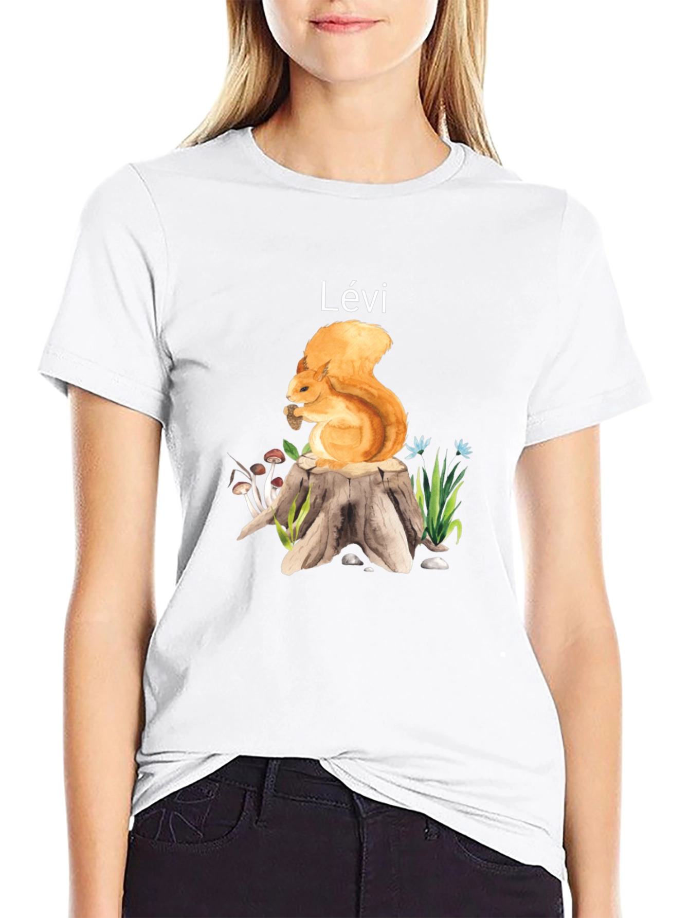 Squirrel on Stump Personalized T-Shirt