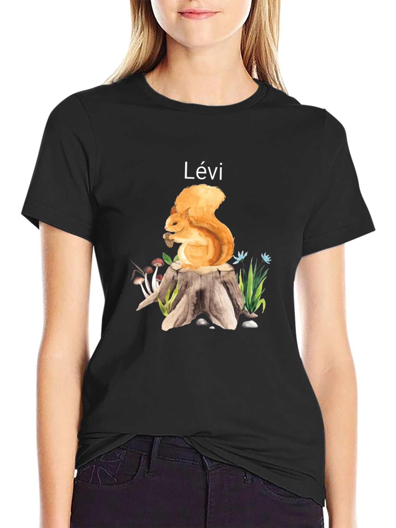 Squirrel on Stump Personalized T-Shirt