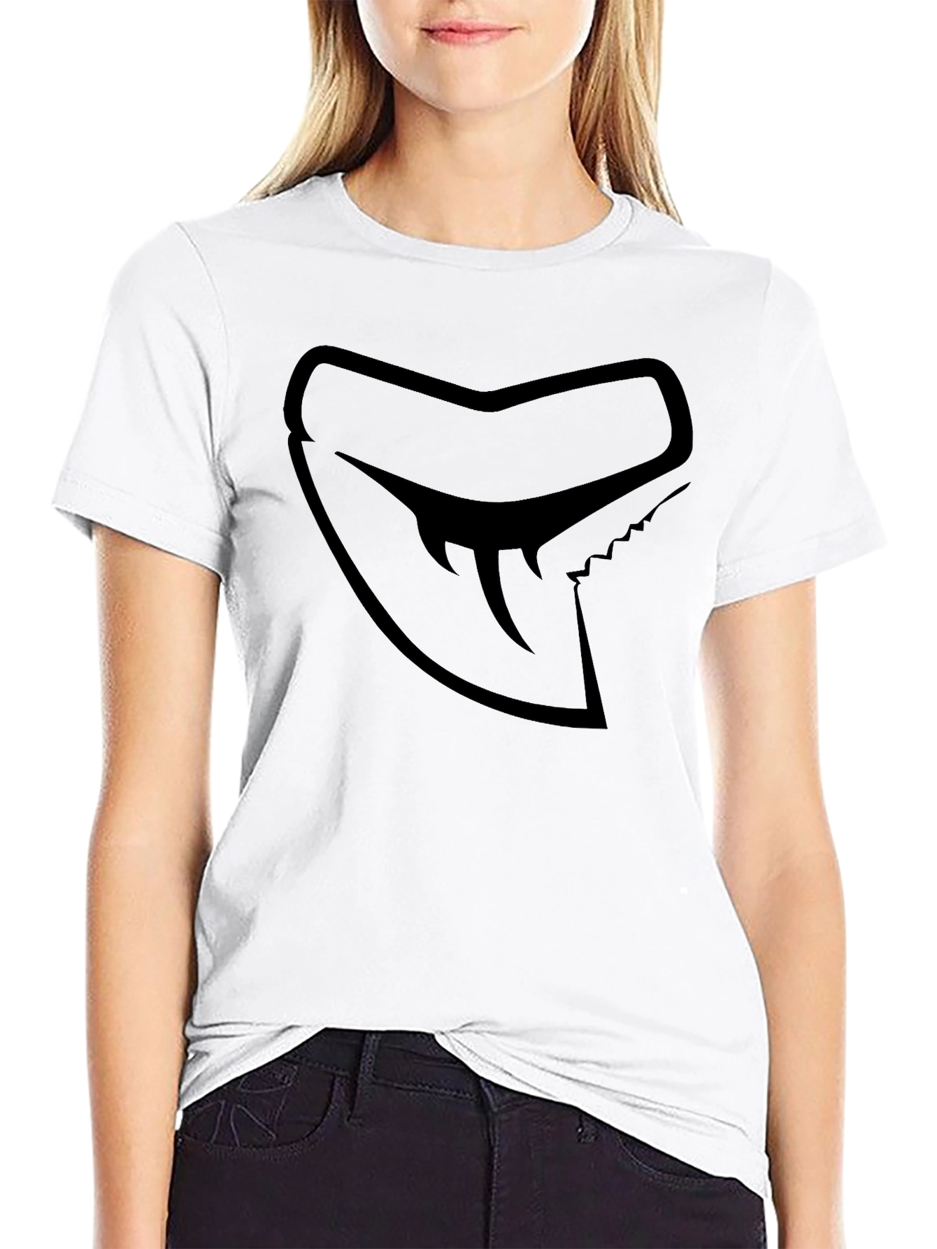 Shark Tooth Logo Black Graphic Tee