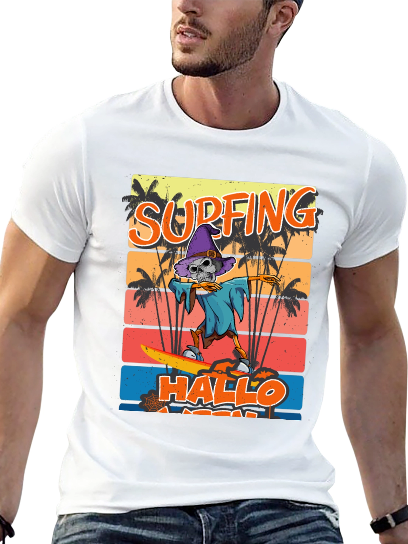 Surfing Hallo-ween Skeleton T-Shirt