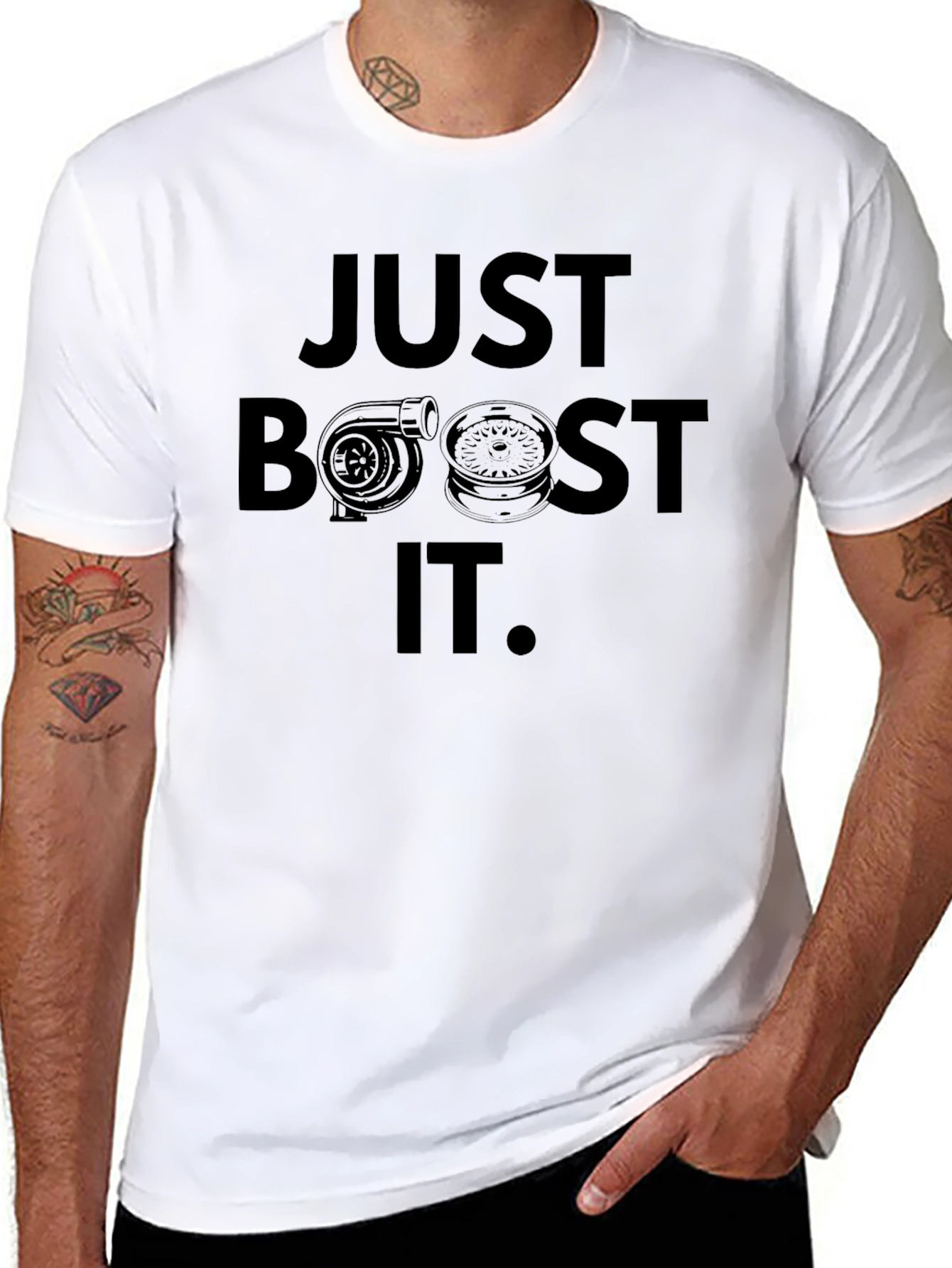 Just Boost It Black Graphic T-Shirt