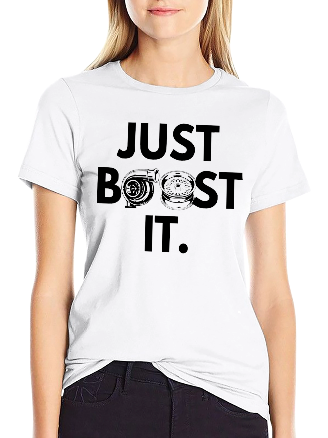 Just Boost It Black Graphic T-Shirt