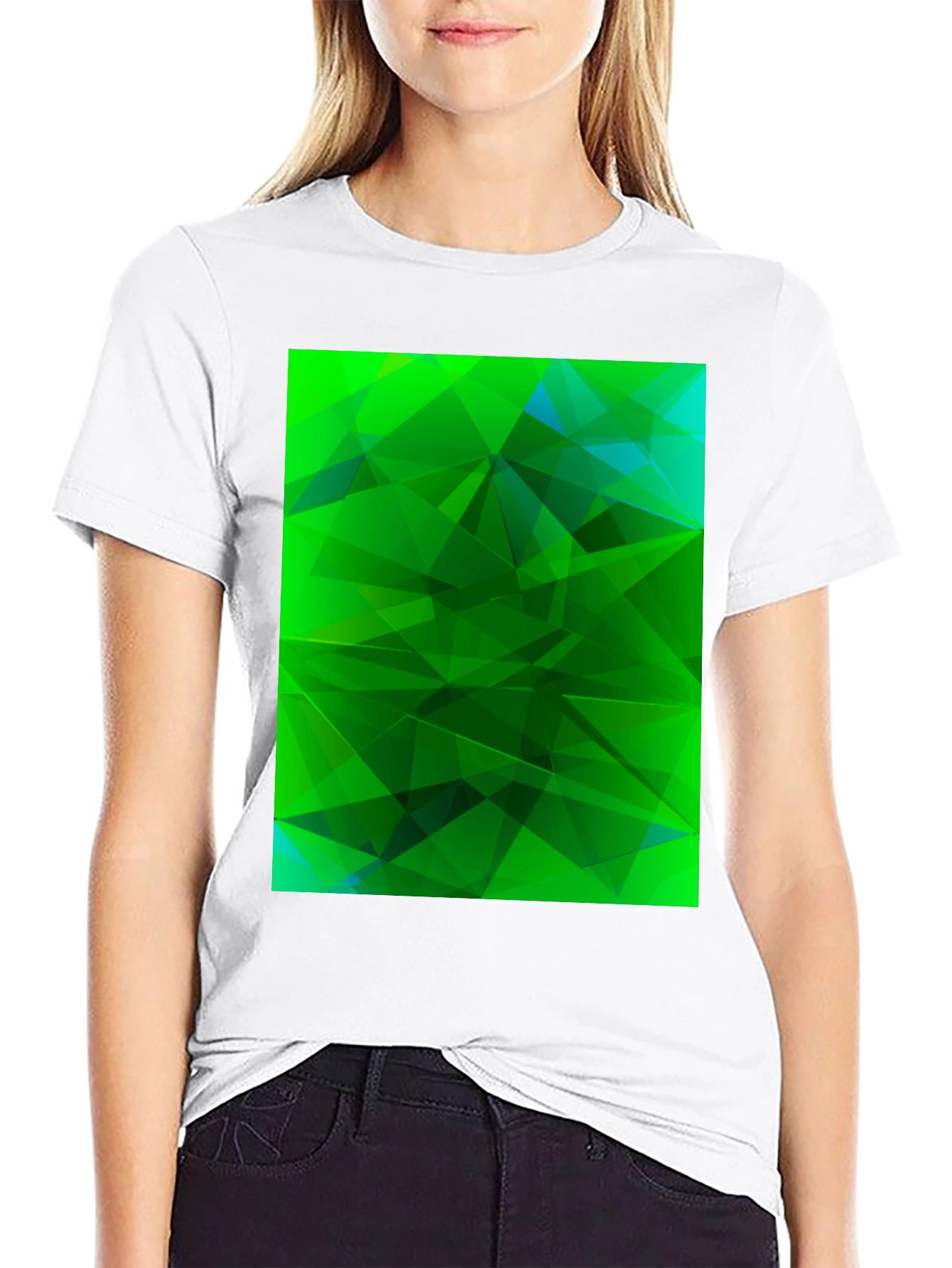 Abstract Geometric Green T-Shirt