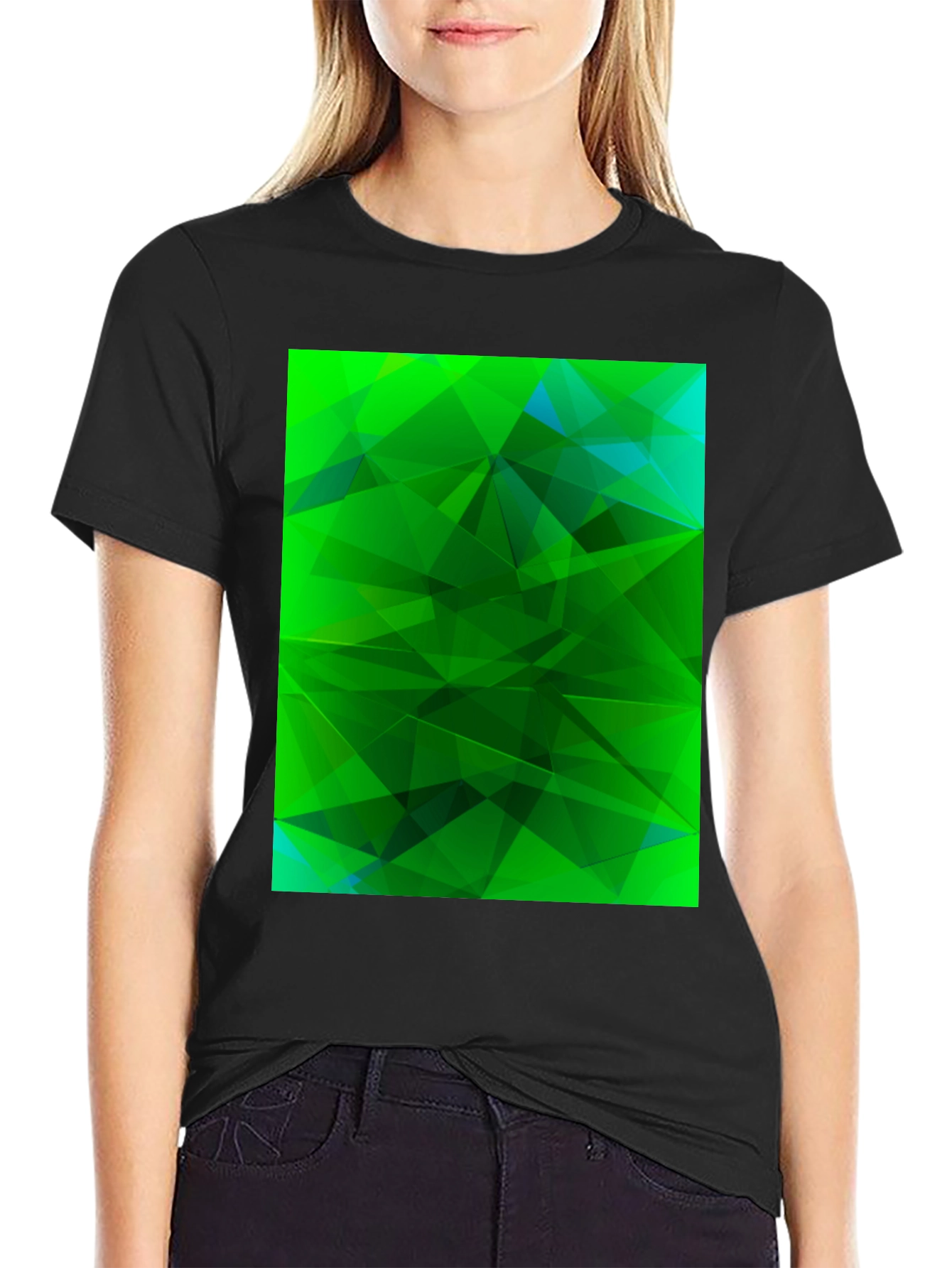 Abstract Geometric Green T-Shirt