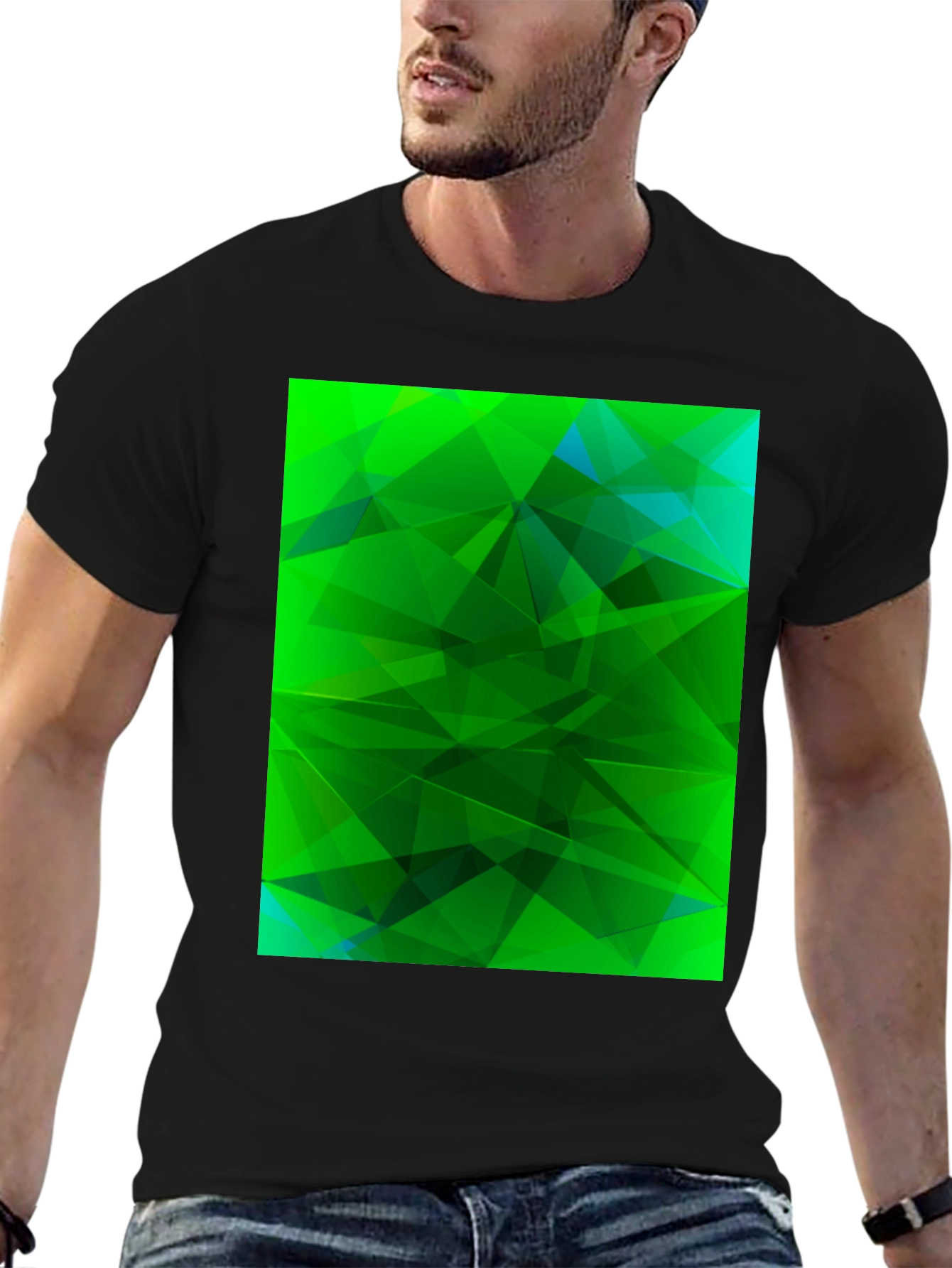 Abstract Geometric Green T-Shirt