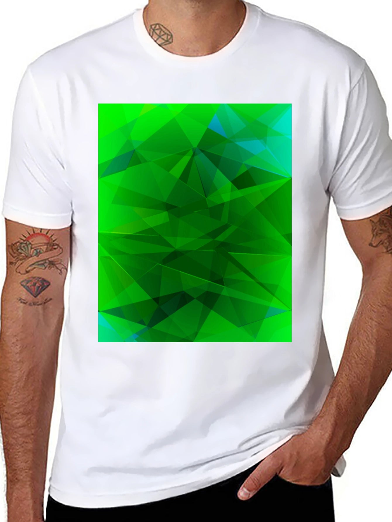 Abstract Geometric Green T-Shirt