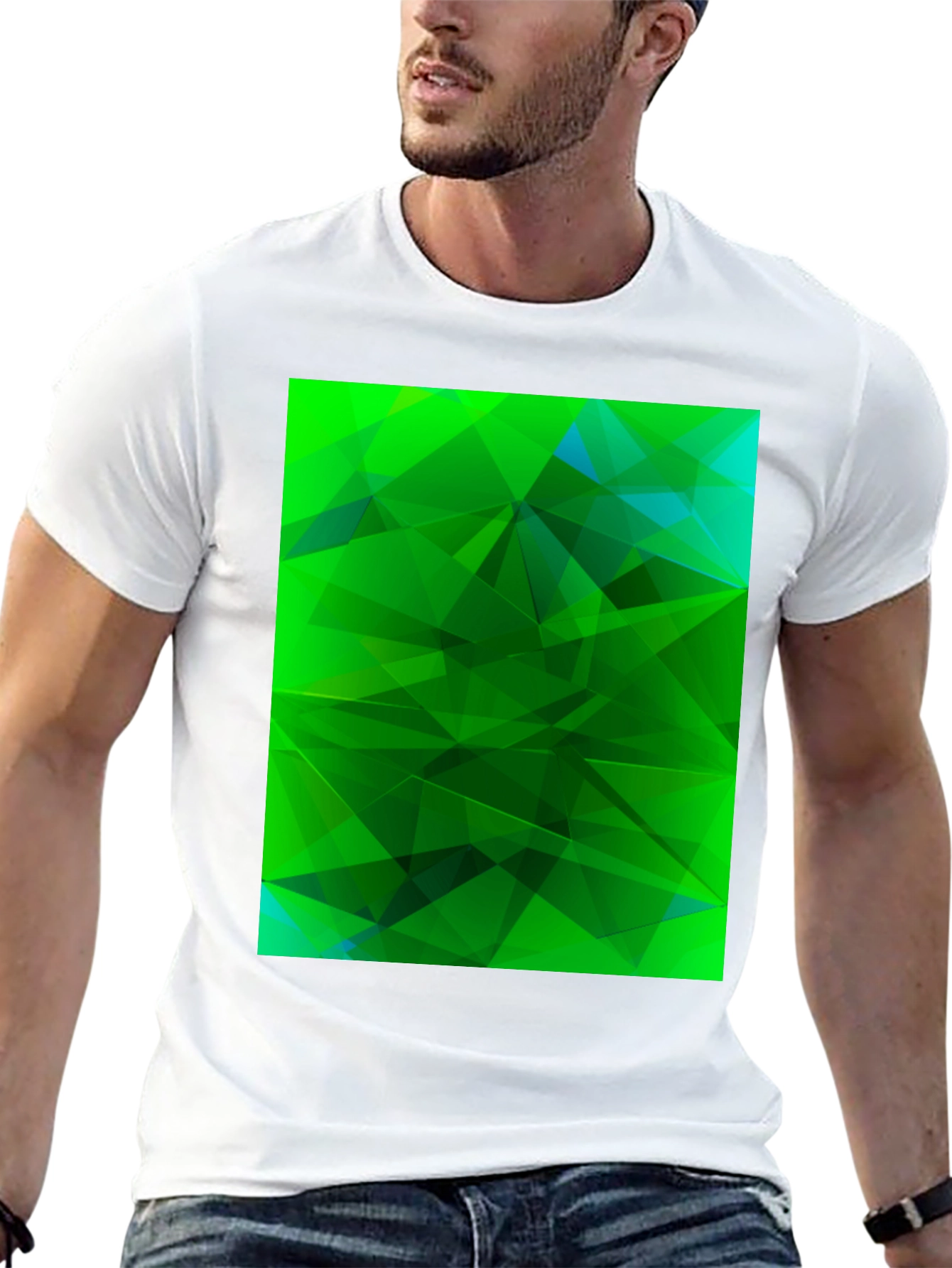 Abstract Geometric Green T-Shirt
