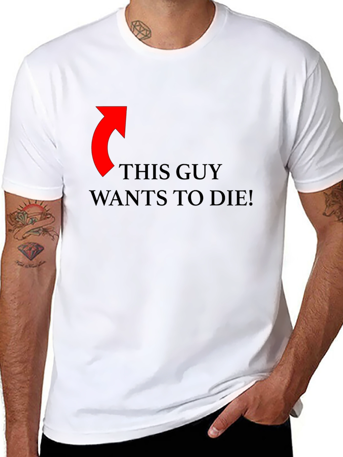 Funny Graphic Tee: This Guy Wants To Die!