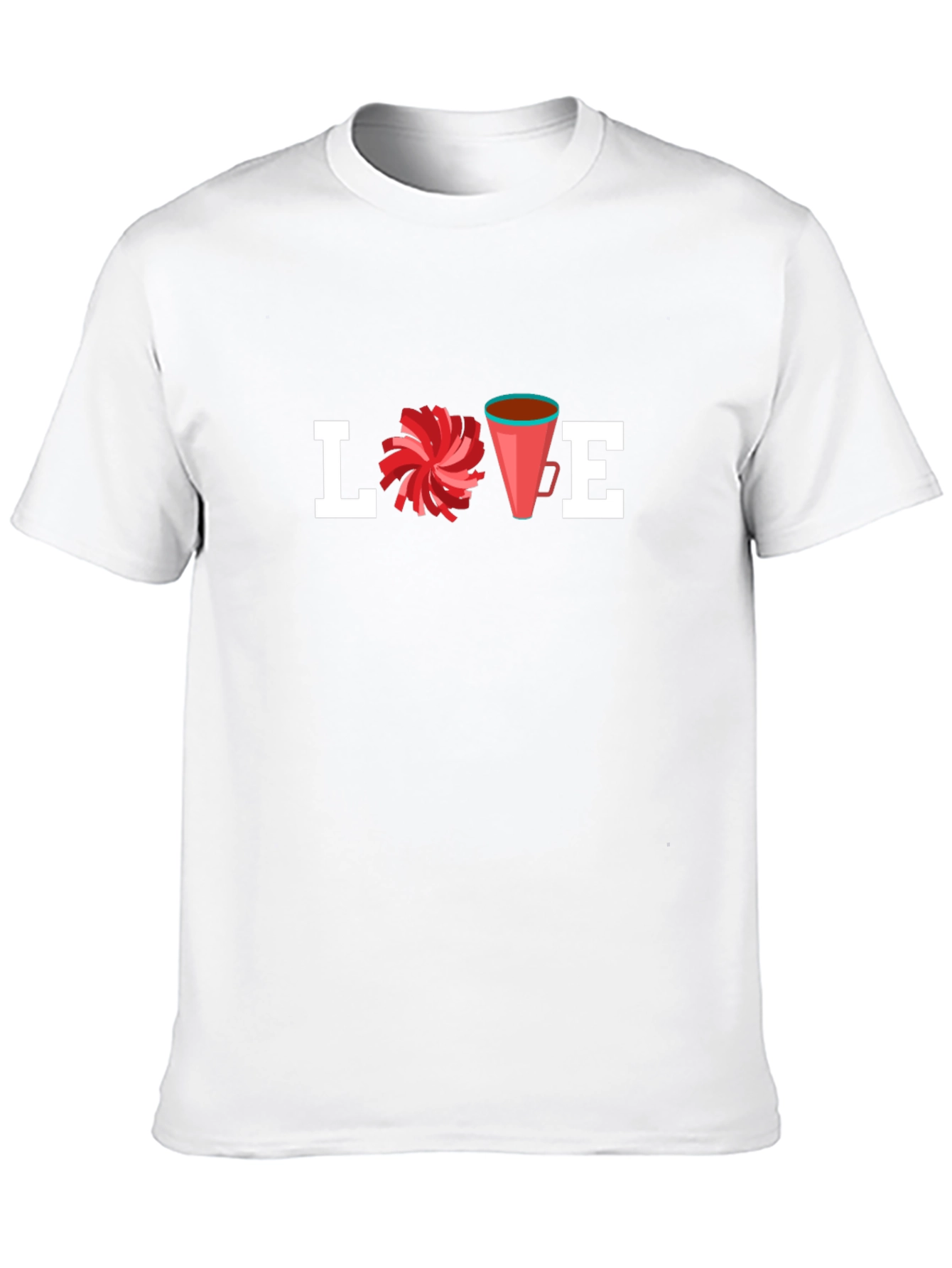 LOVE Cheerleading T-Shirt Pom Pom Cheer Megaphone Design