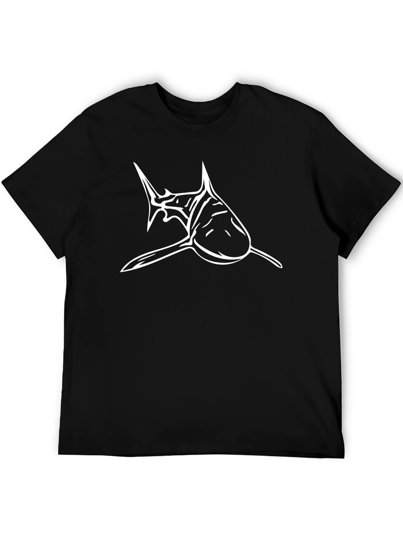 Shark Graphic Print Mens Black T-Shirt
