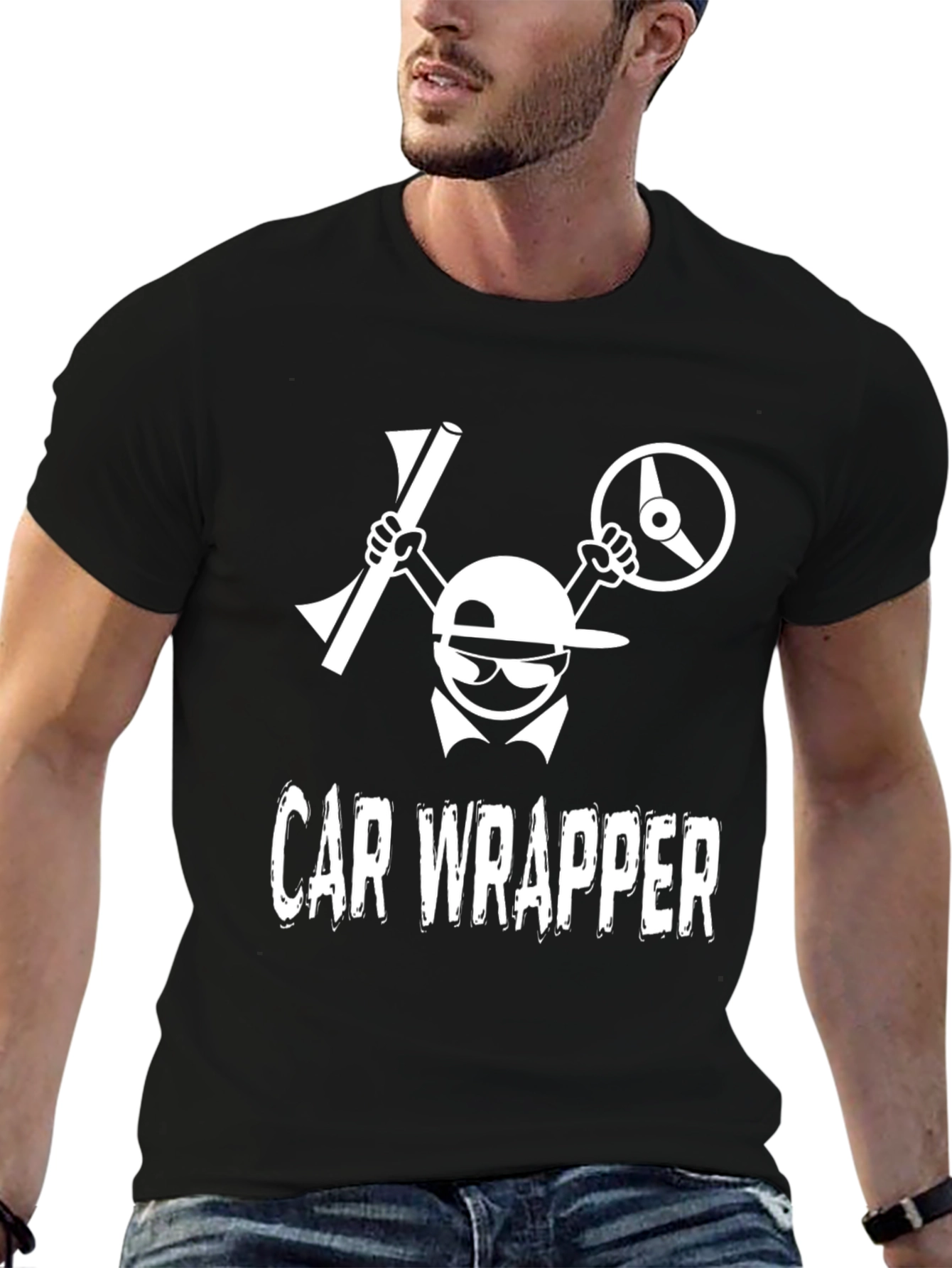 Car Wrapper Graphic T-Shirt - Automotive Wrap Design