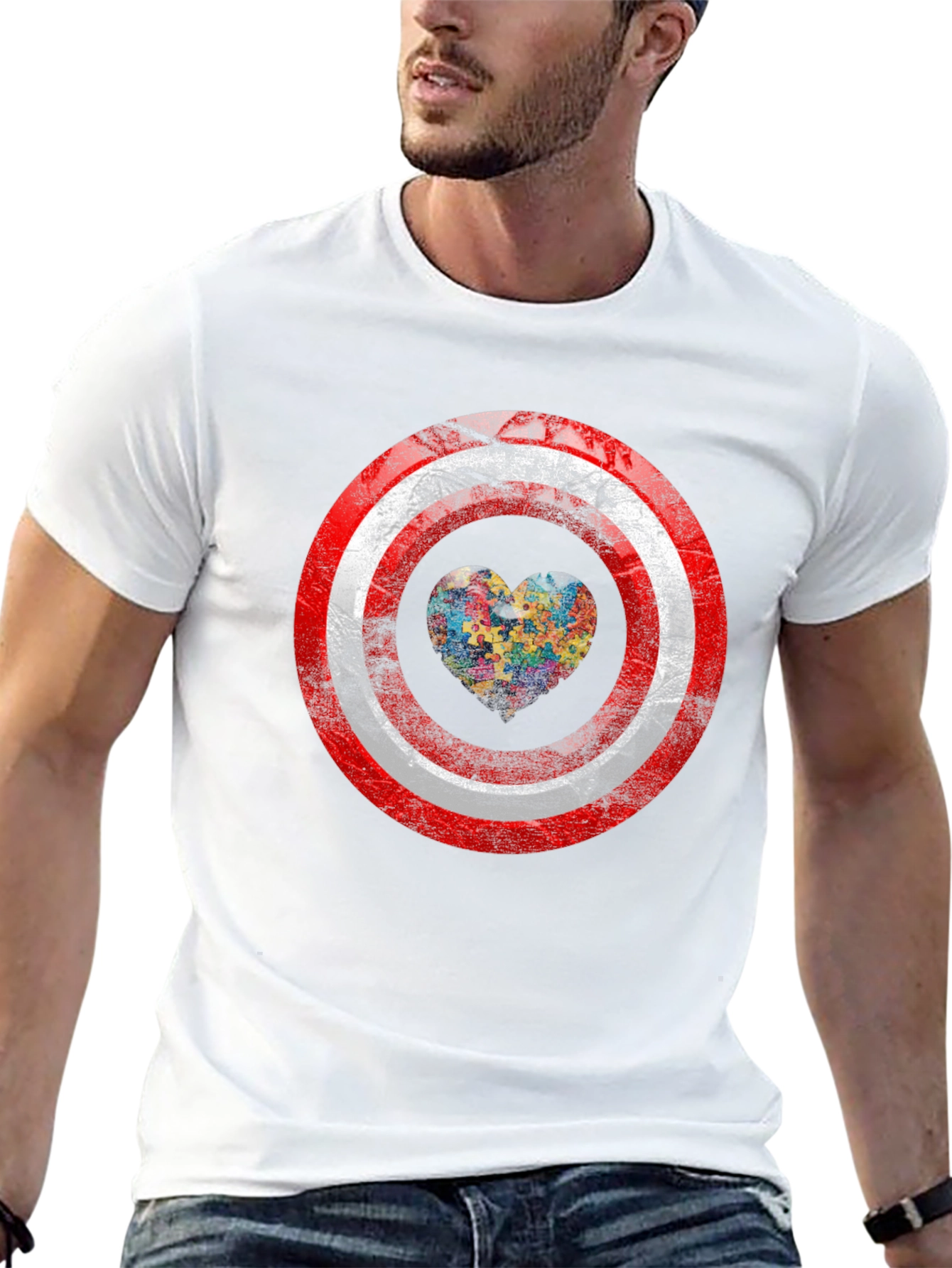 Autism Awareness Captain America Shield T-Shirt