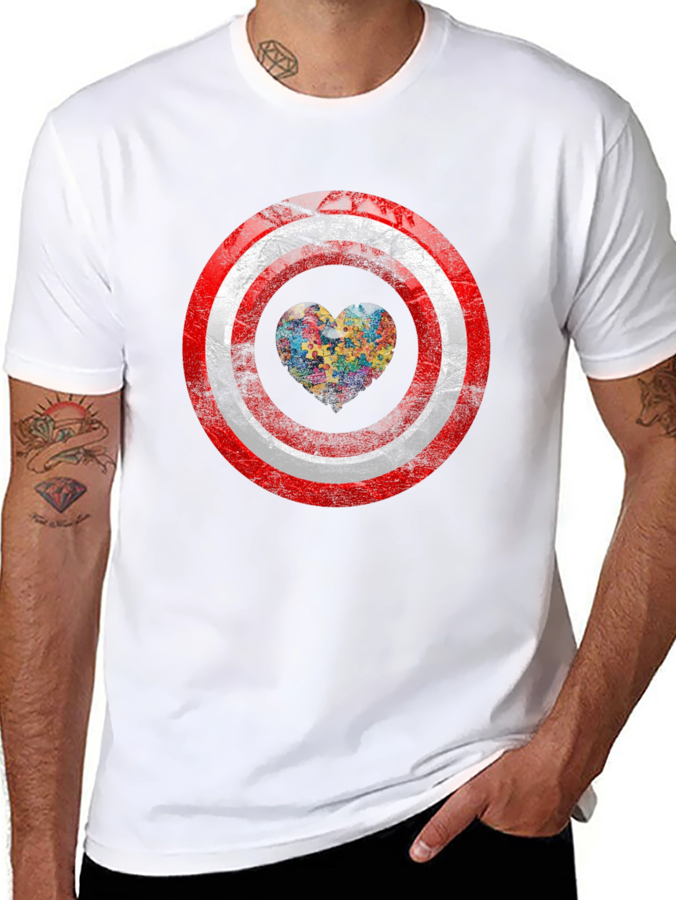 Autism Awareness Captain America Shield T-Shirt