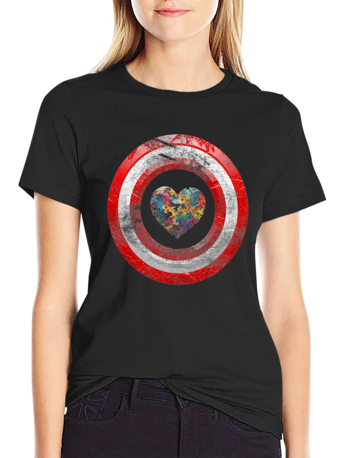 Autism Awareness Captain America Shield T-Shirt