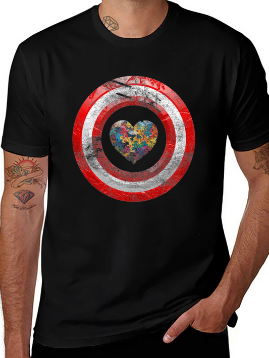 Autism Awareness Captain America Shield T-Shirt