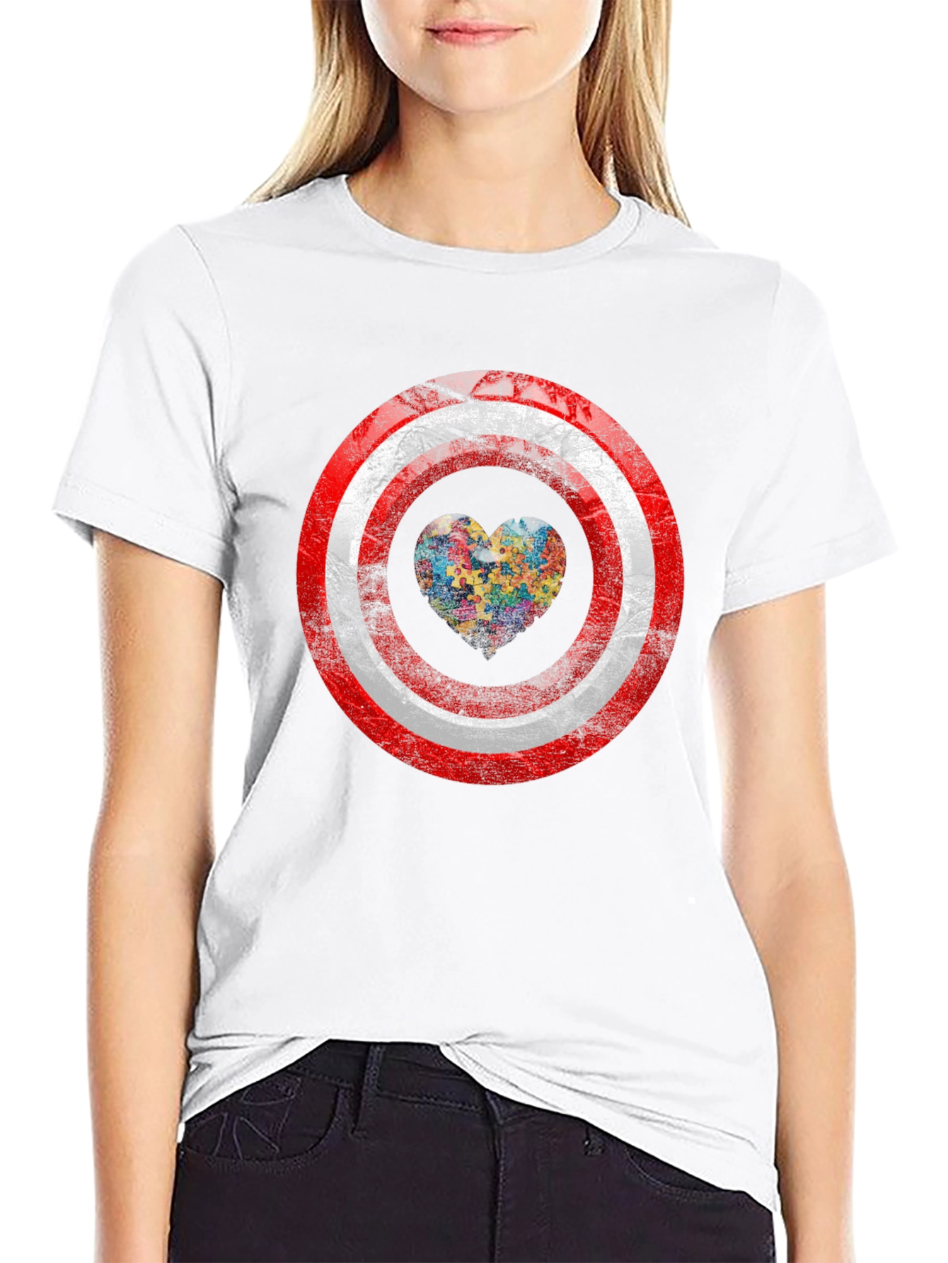 Autism Awareness Captain America Shield T-Shirt