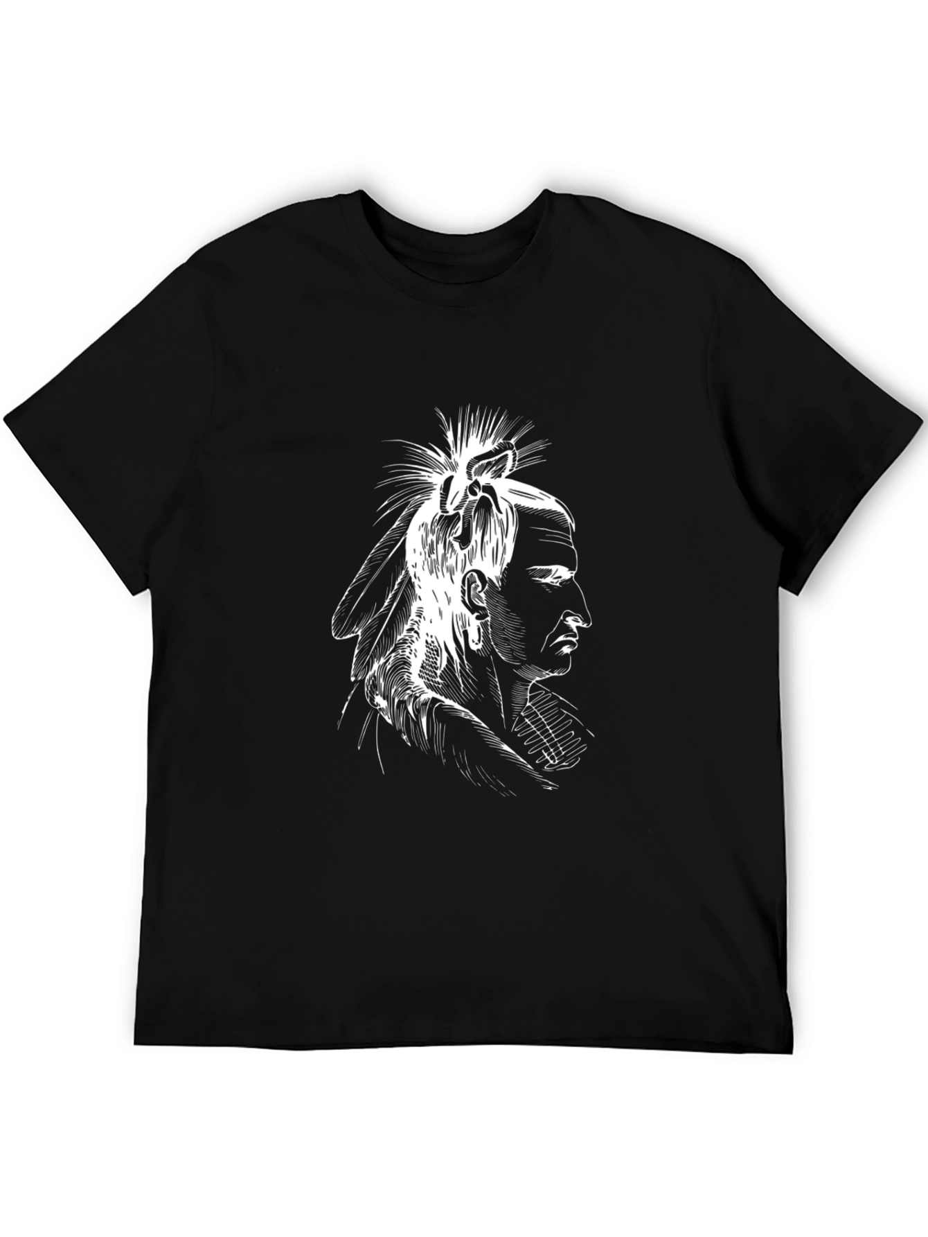 Native American Chief Graphic Tee - Black