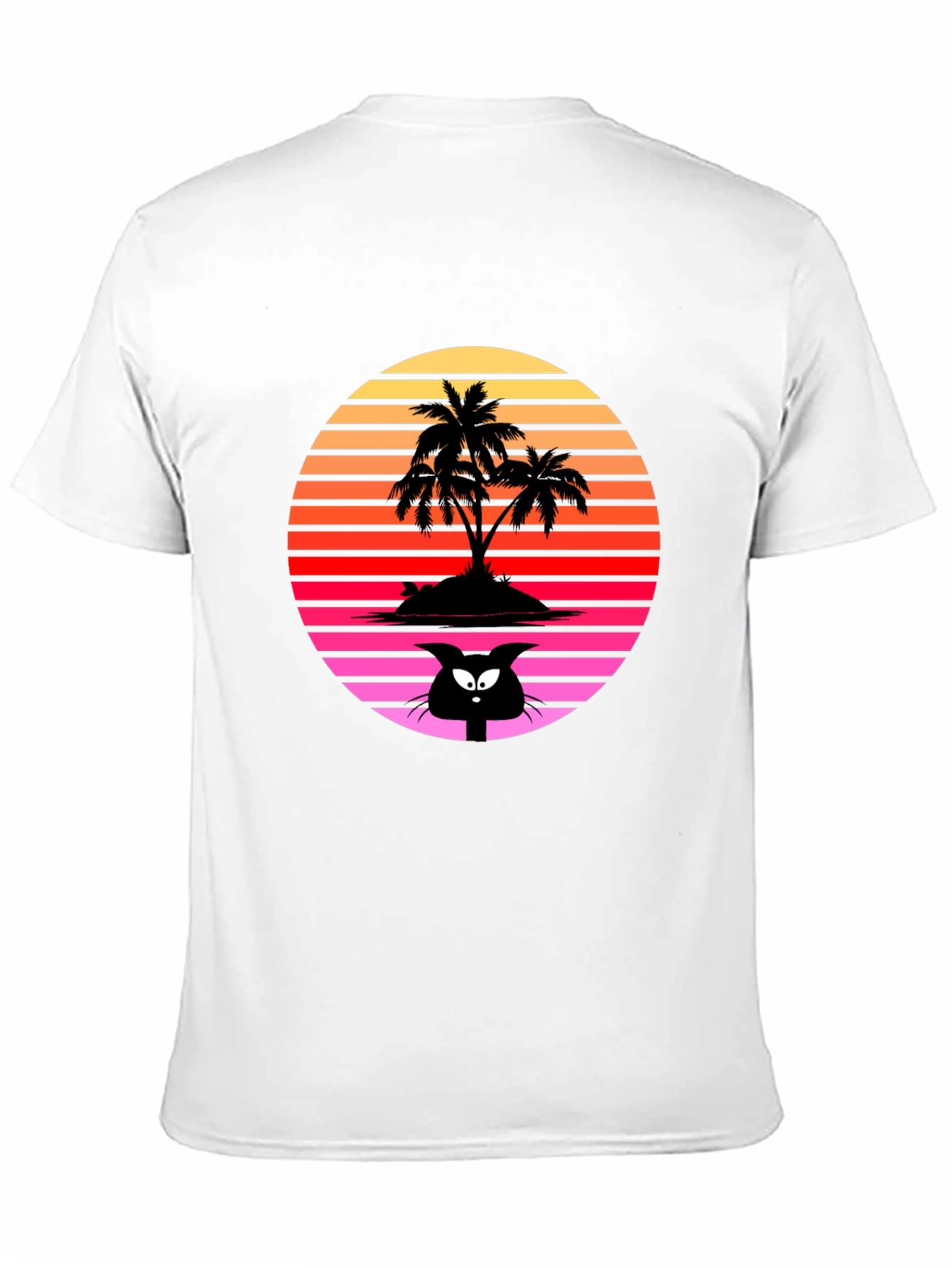 Retro Palm Tree Cat T-Shirt
