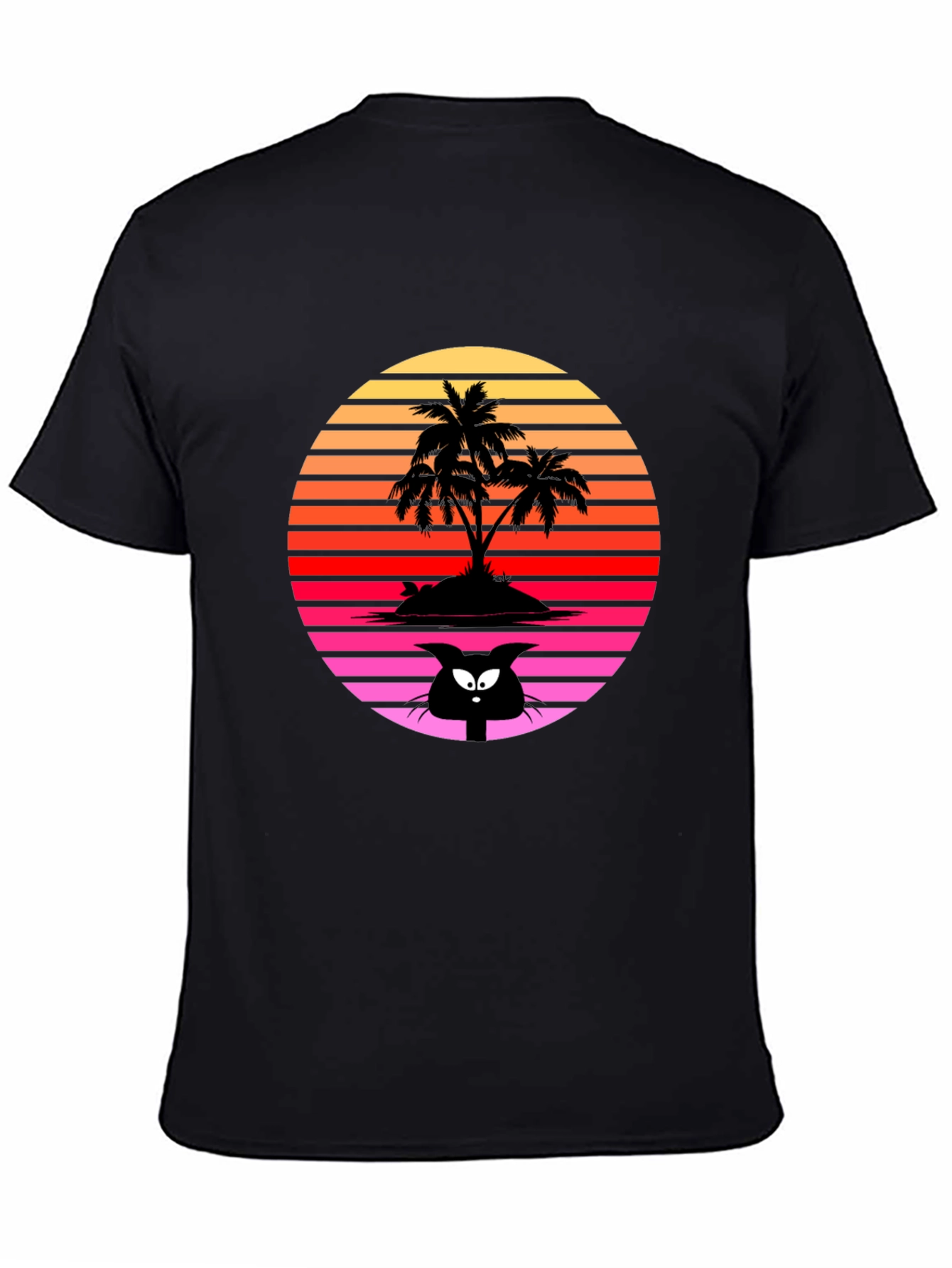 Retro Palm Tree Cat T-Shirt