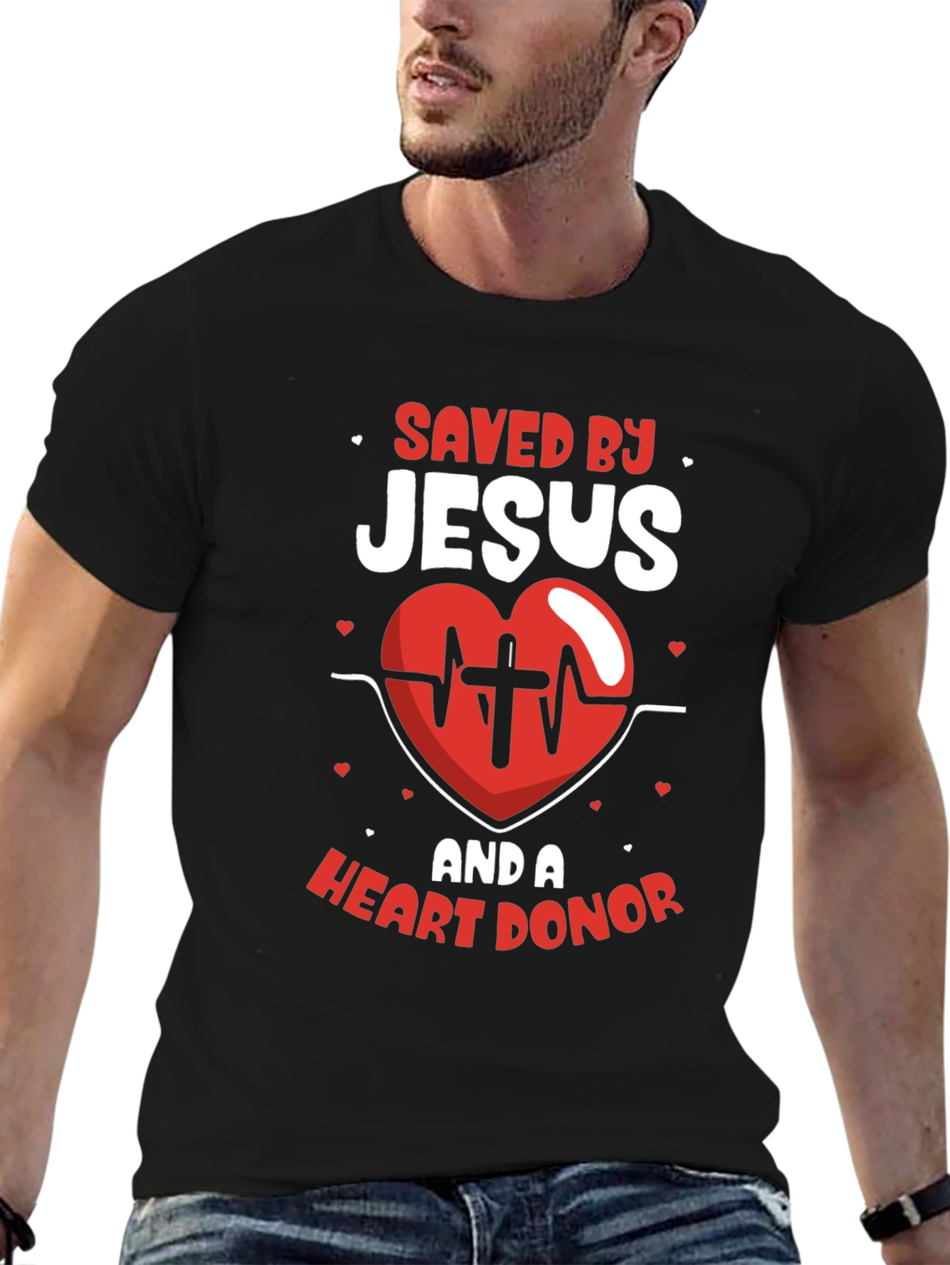 Saved by Jesus & Heart Donor T-Shirt