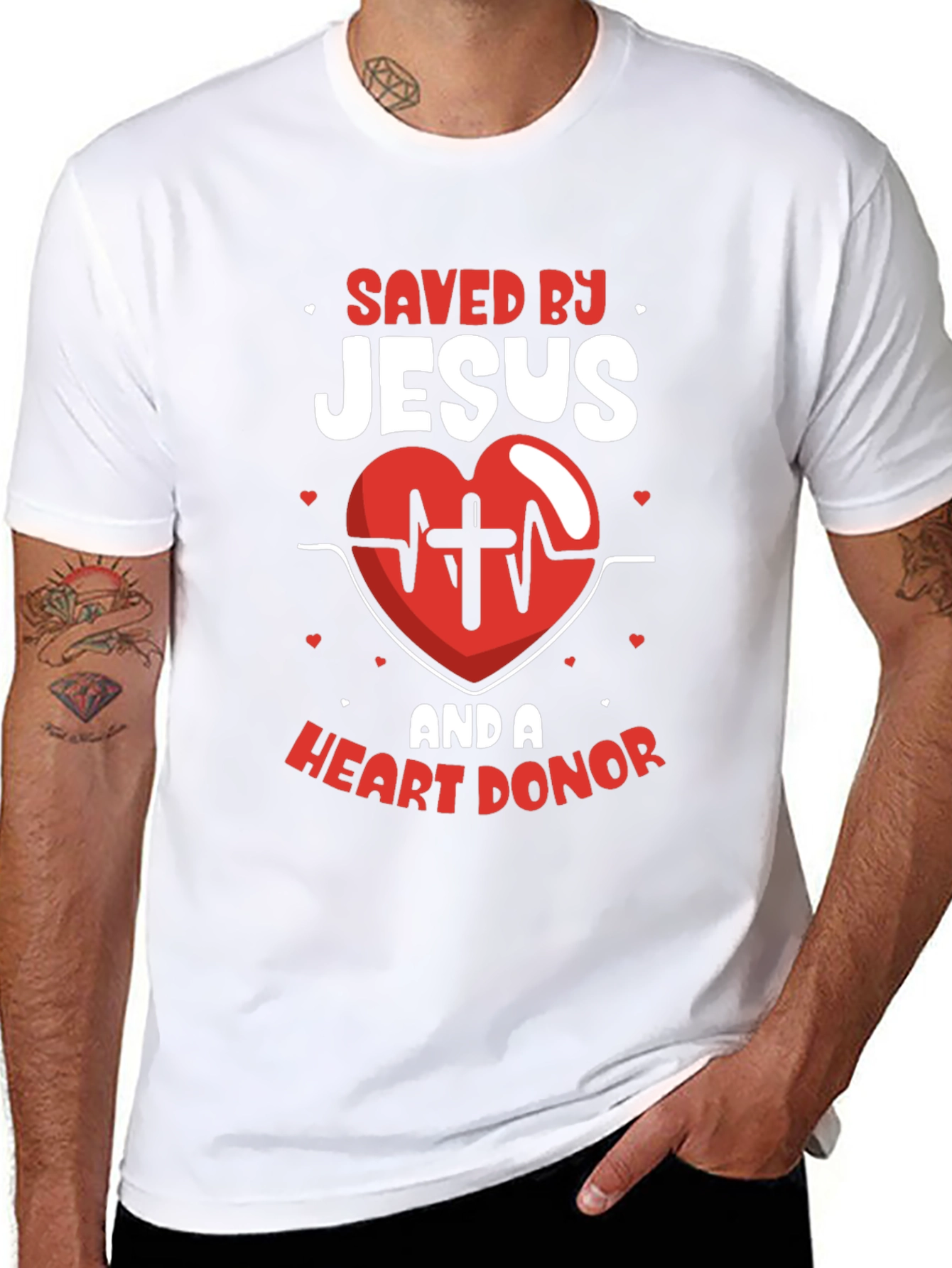 Saved by Jesus & Heart Donor T-Shirt