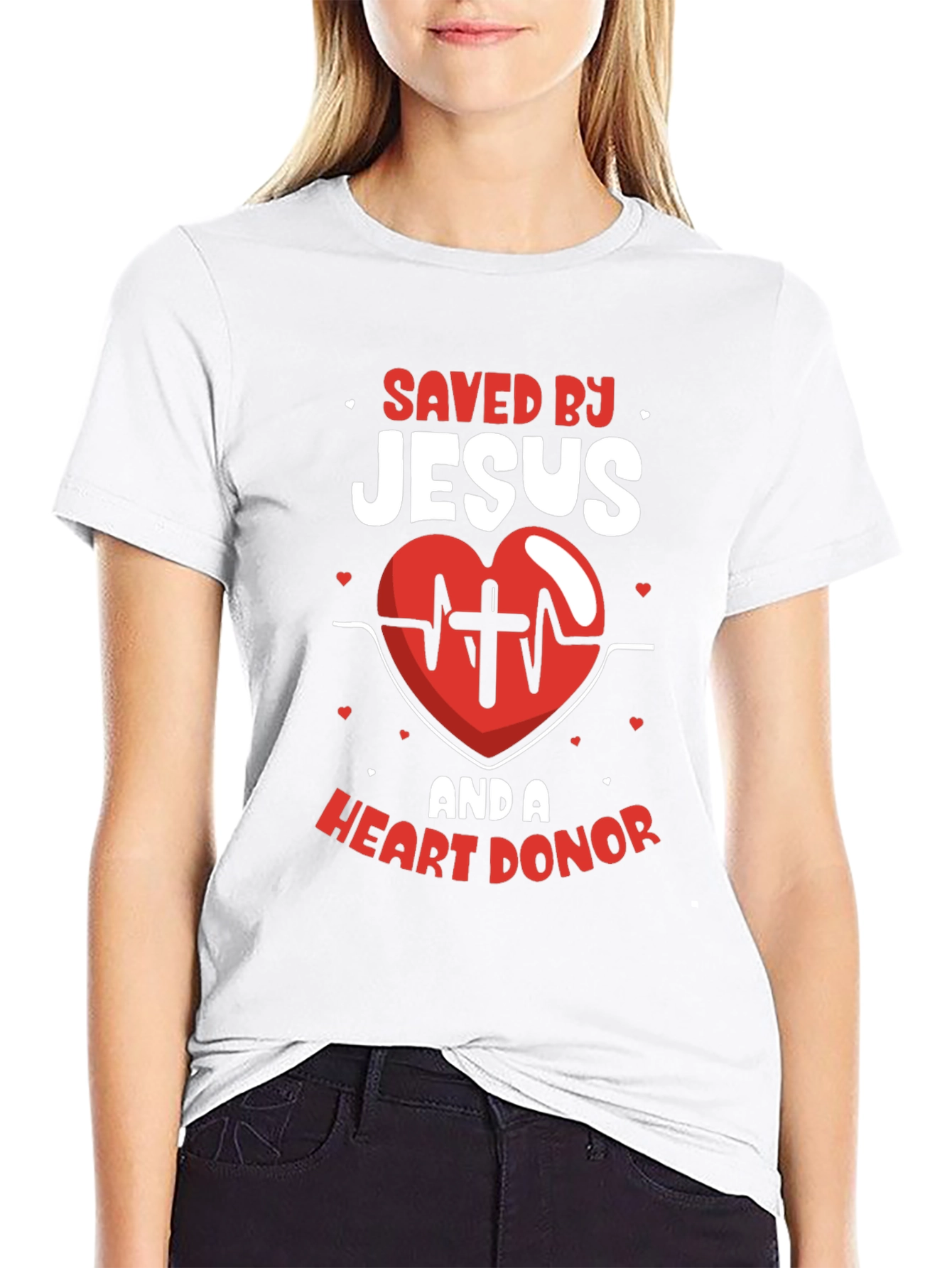 Saved by Jesus & Heart Donor T-Shirt