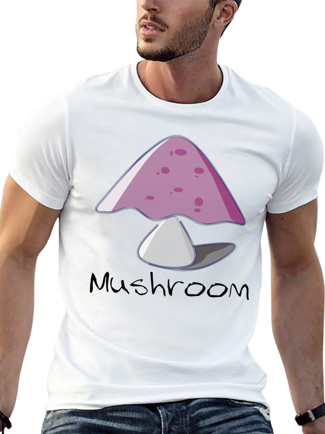 Mushroom Graphic Tee - Trendy Black T-Shirt