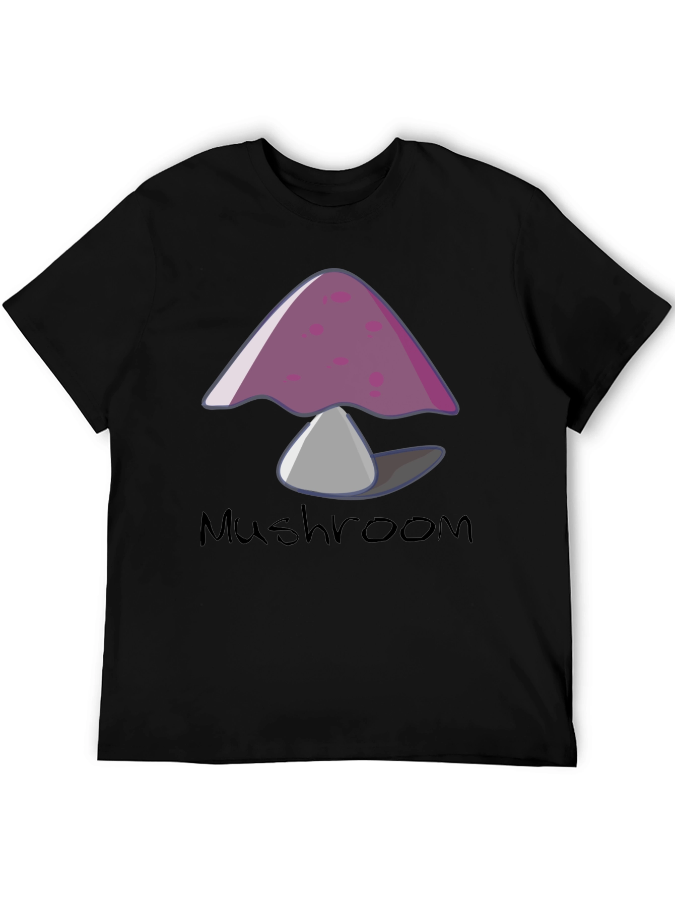 Mushroom Graphic Tee - Trendy Black T-Shirt