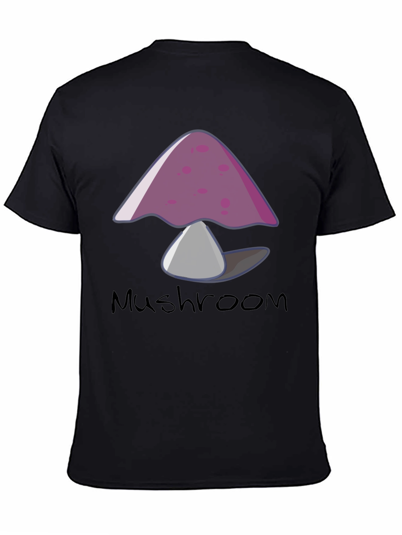 Mushroom Graphic Tee - Trendy Black T-Shirt