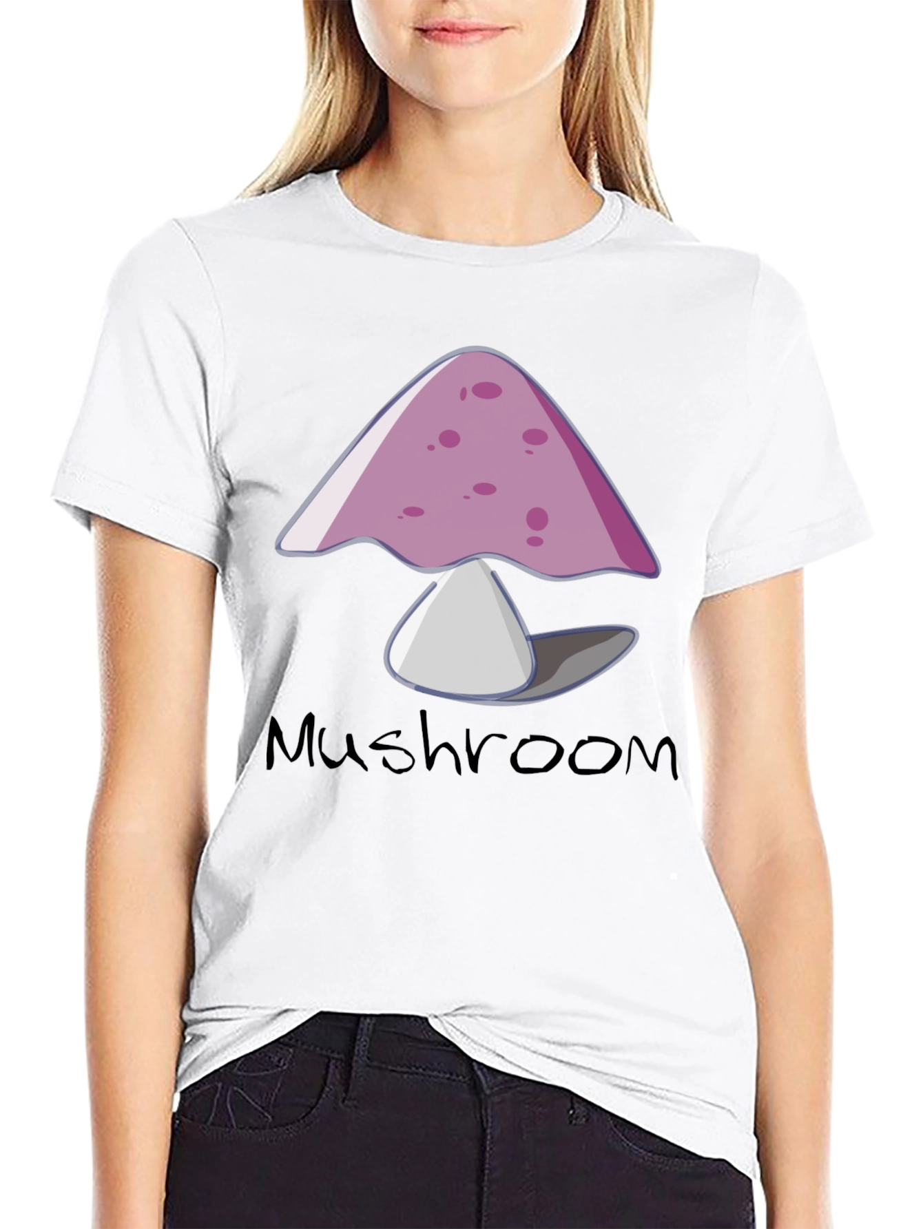 Mushroom Graphic Tee - Trendy Black T-Shirt