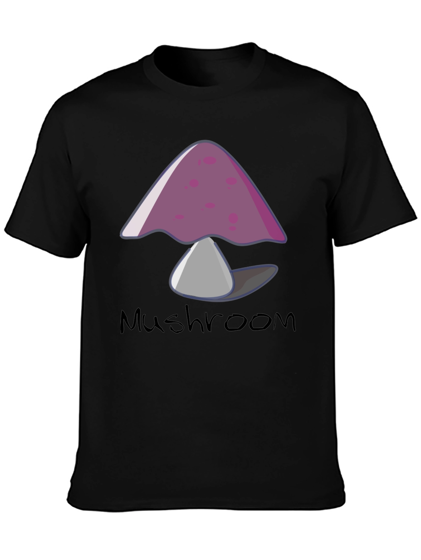 Mushroom Graphic Tee - Trendy Black T-Shirt