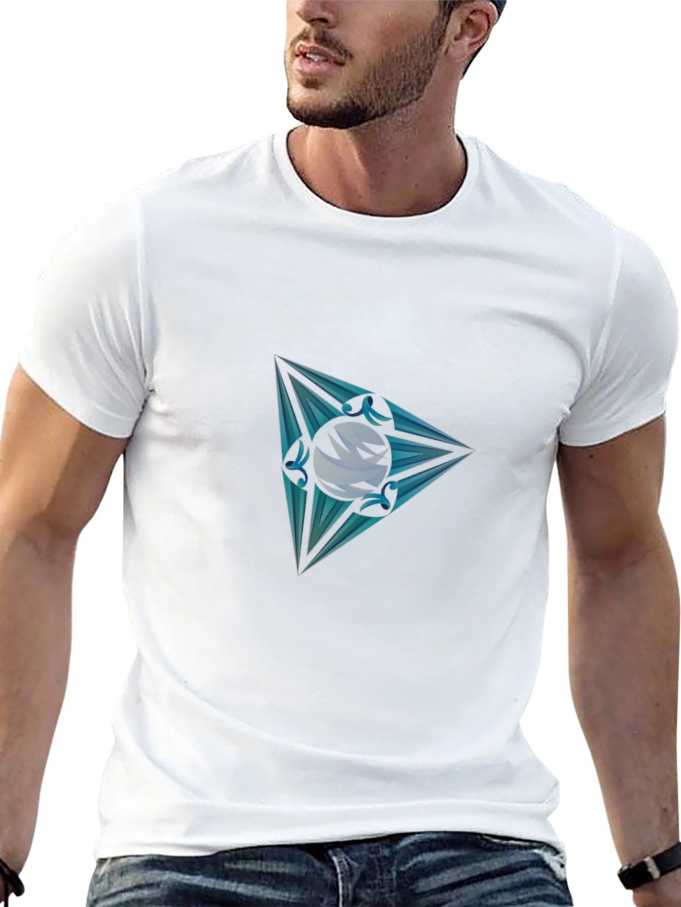Mens Graphic Tee - Triangle Orb Design