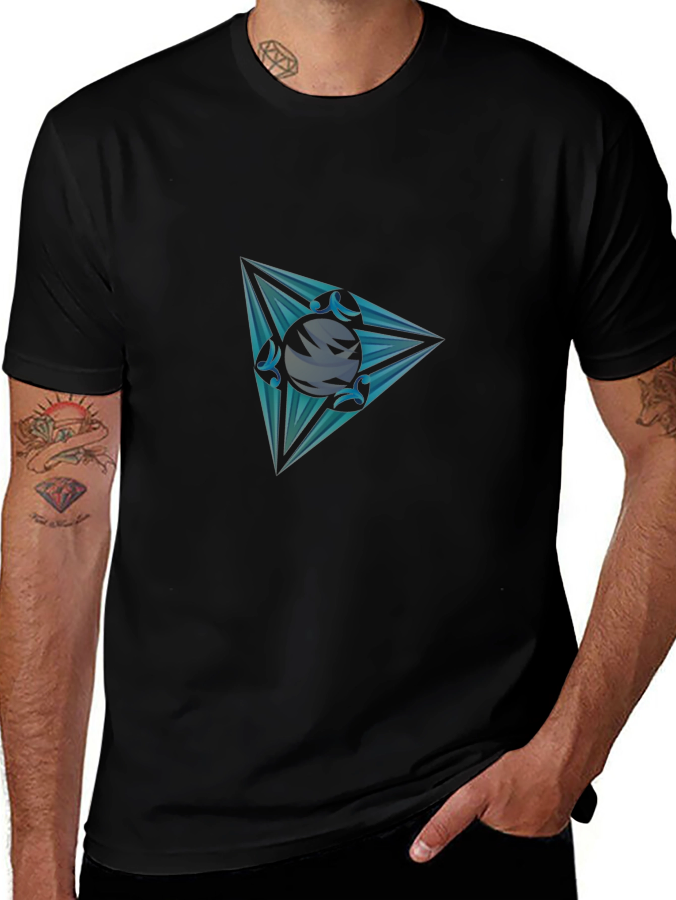 Mens Graphic Tee - Triangle Orb Design