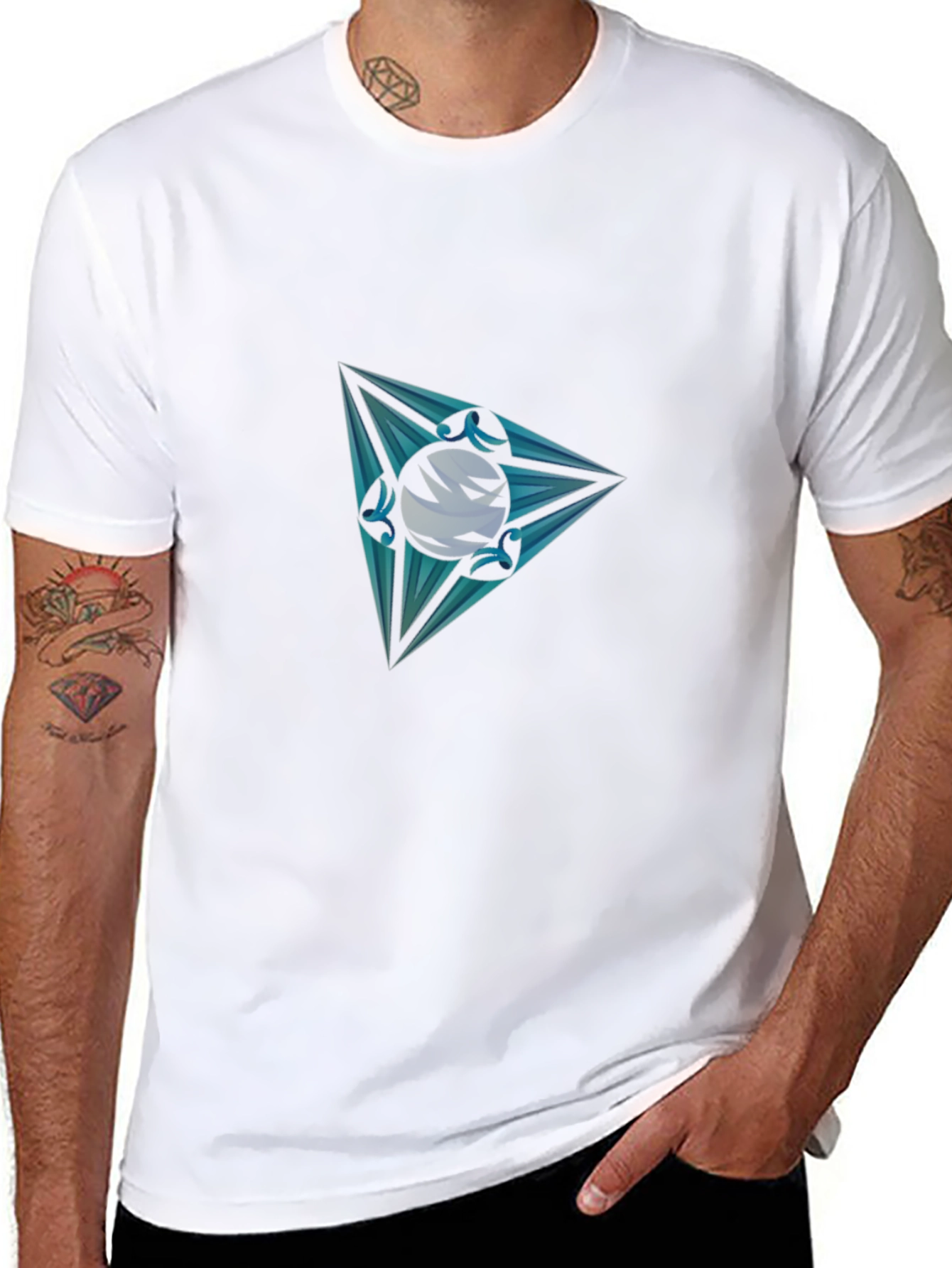 Mens Graphic Tee - Triangle Orb Design