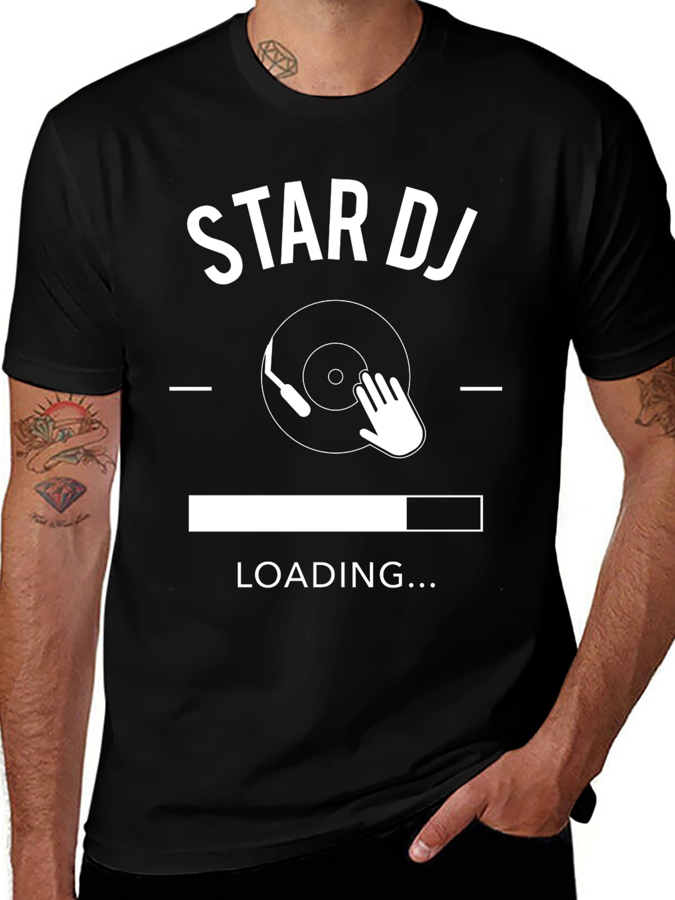 Star DJ Loading T-Shirt - Black