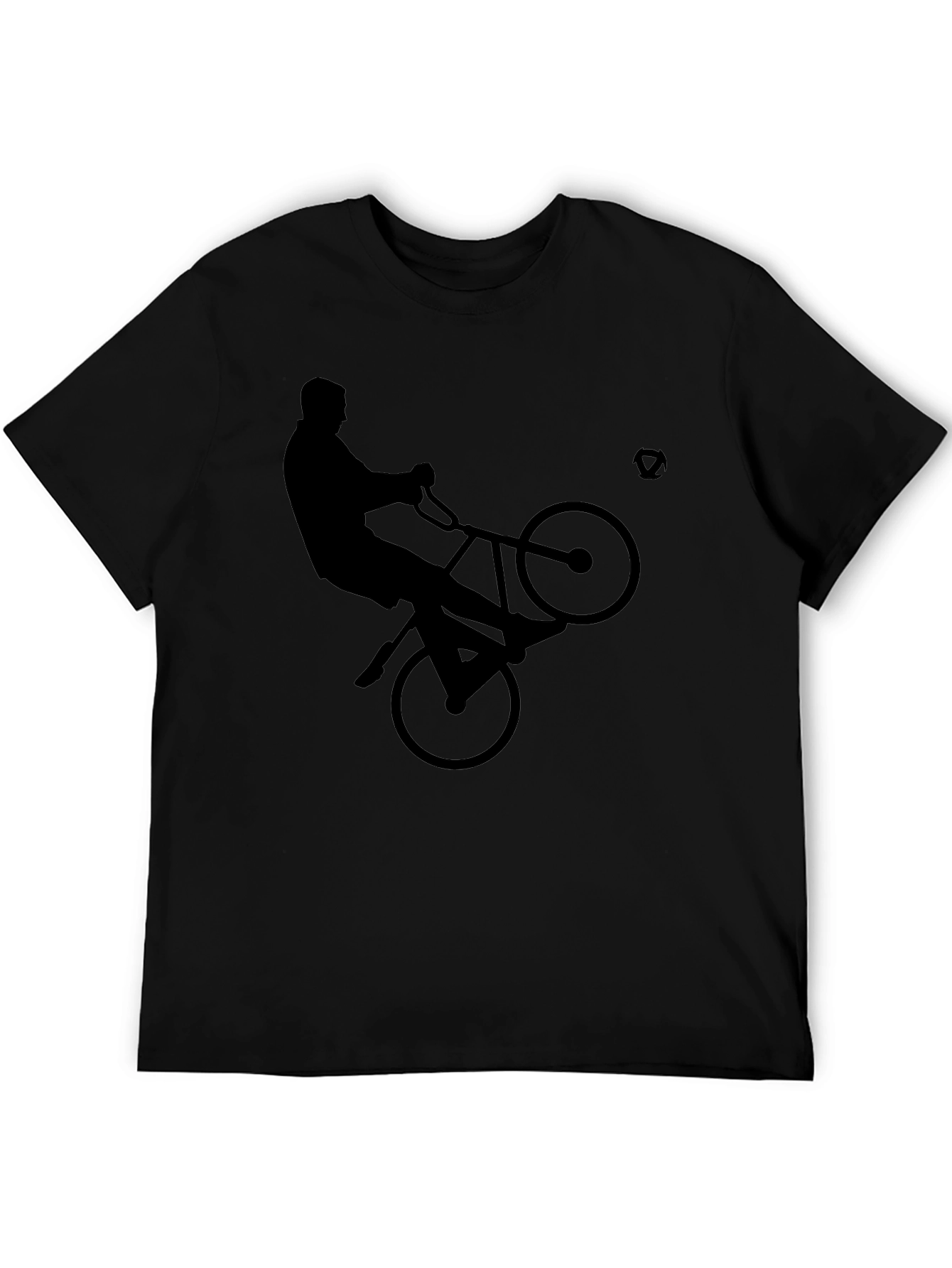 Cool Black Cyclist Graphic Tee Shirt