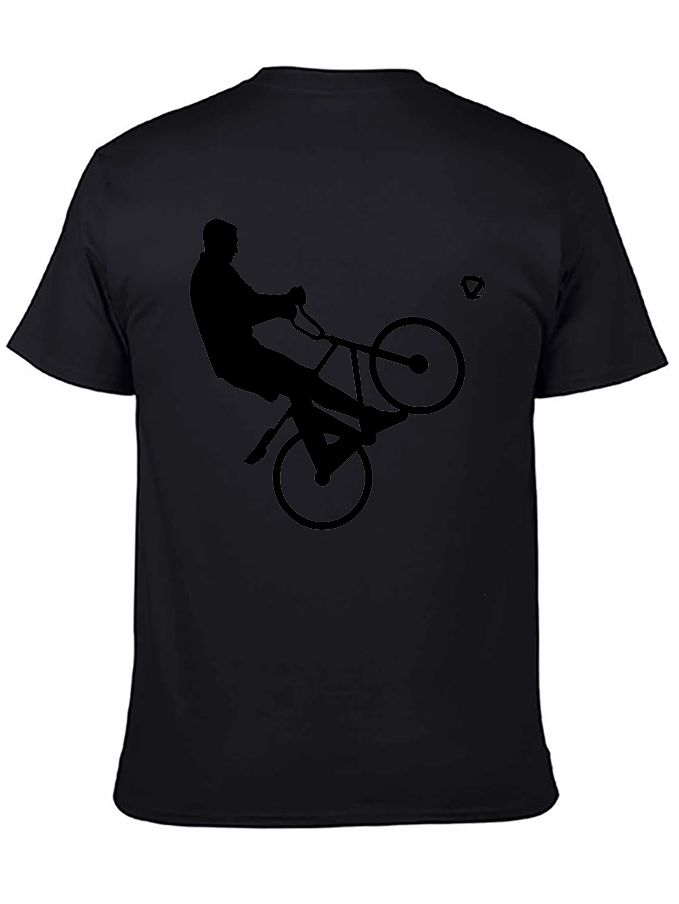 Cool Black Cyclist Graphic Tee Shirt