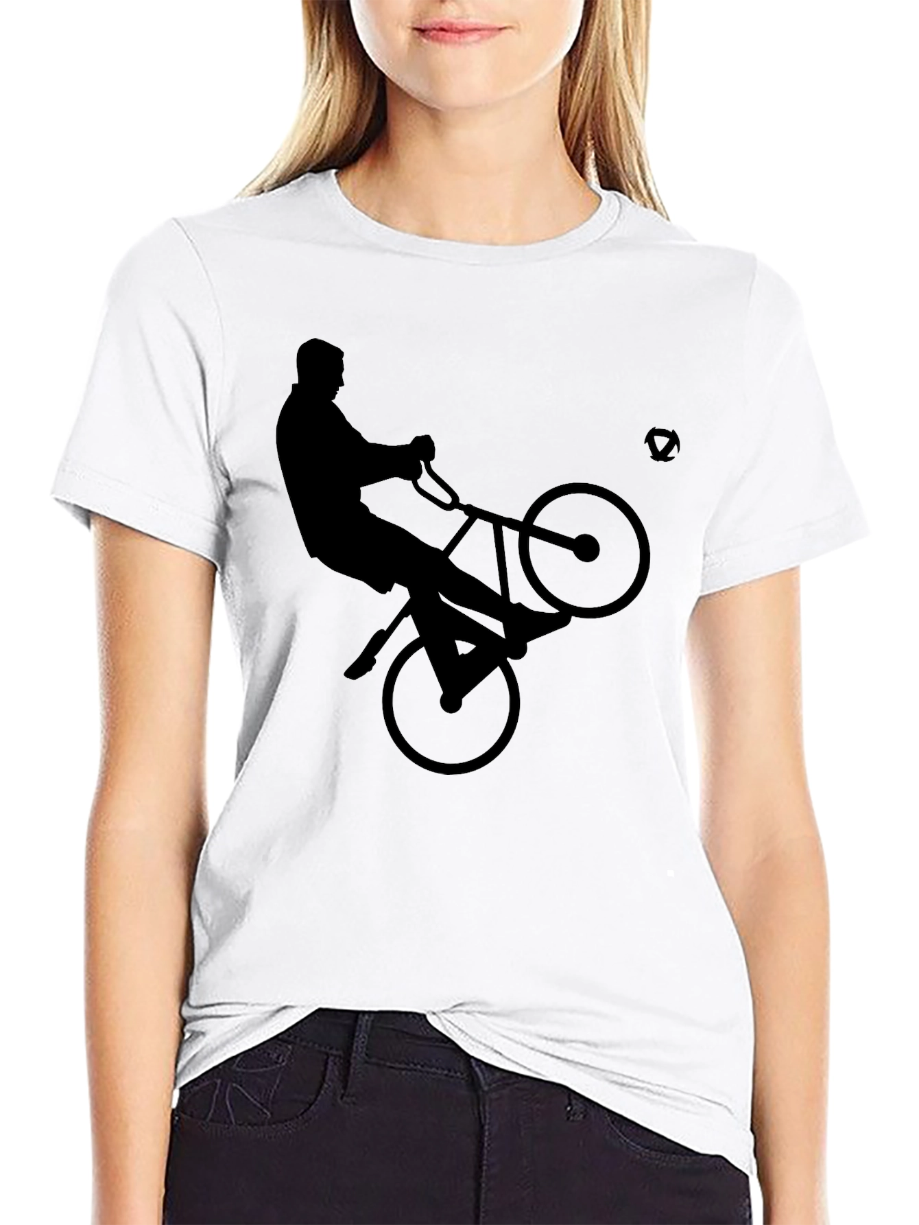 Cool Black Cyclist Graphic Tee Shirt
