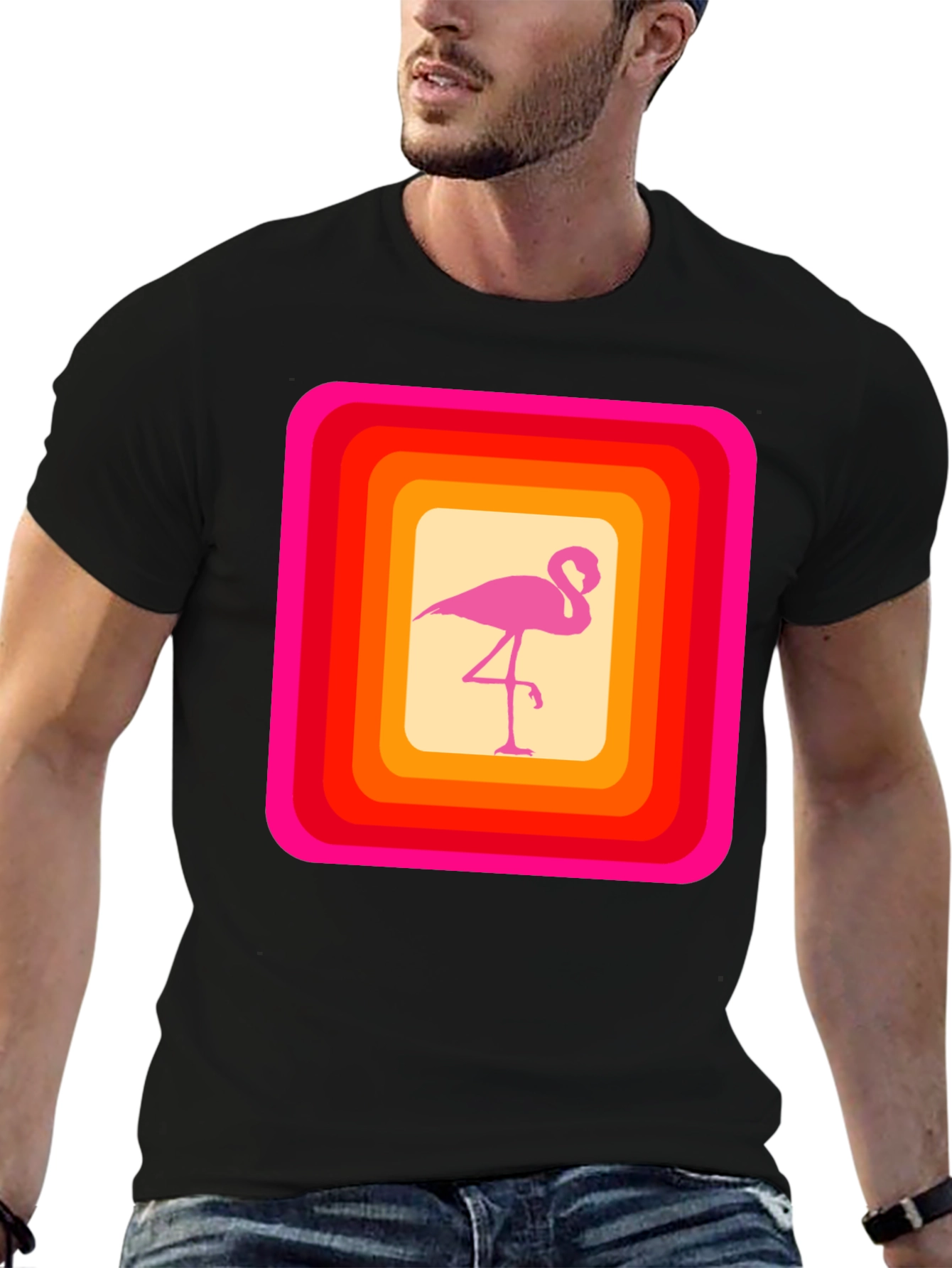 Retro Flamingo Graphic T-Shirt