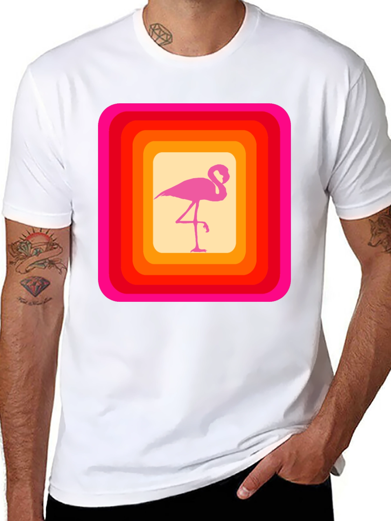 Retro Flamingo Graphic T-Shirt