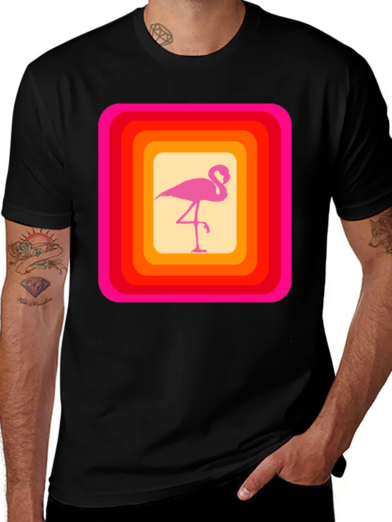 Retro Flamingo Graphic T-Shirt