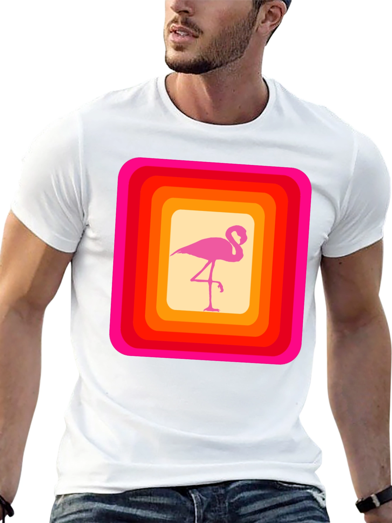 Retro Flamingo Graphic T-Shirt
