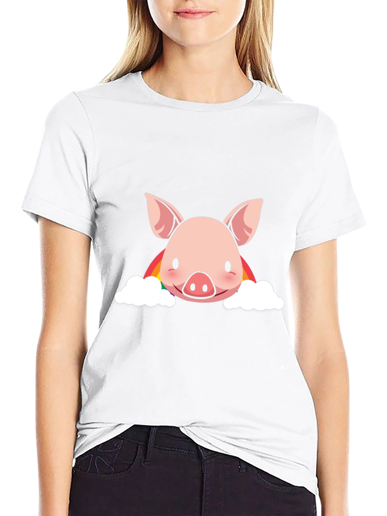Rainbow Pig Graphic T-Shirt