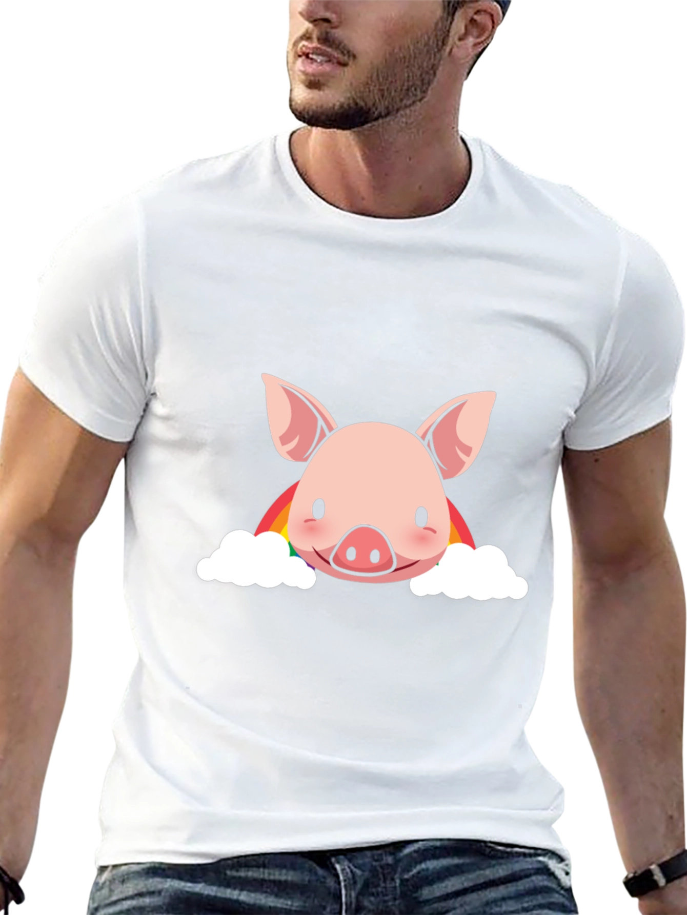 Rainbow Pig Graphic T-Shirt