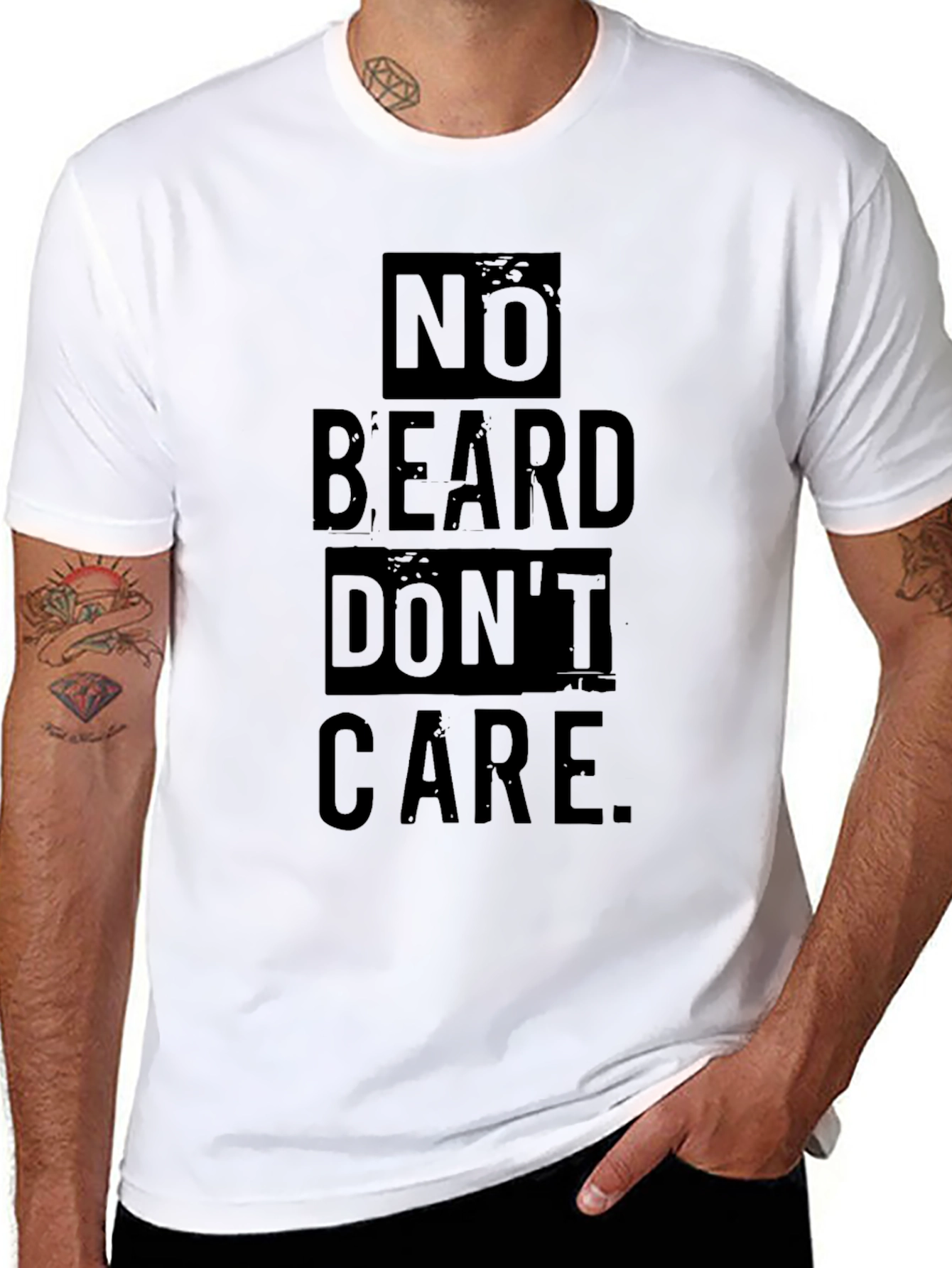 No Beard Dont Care Graphic Tee - Black