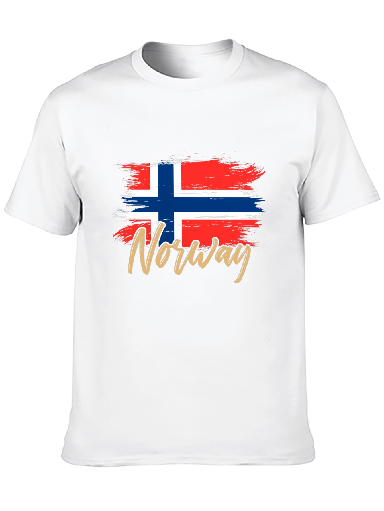 Norway Flag T-Shirt -  Brushstroke Design