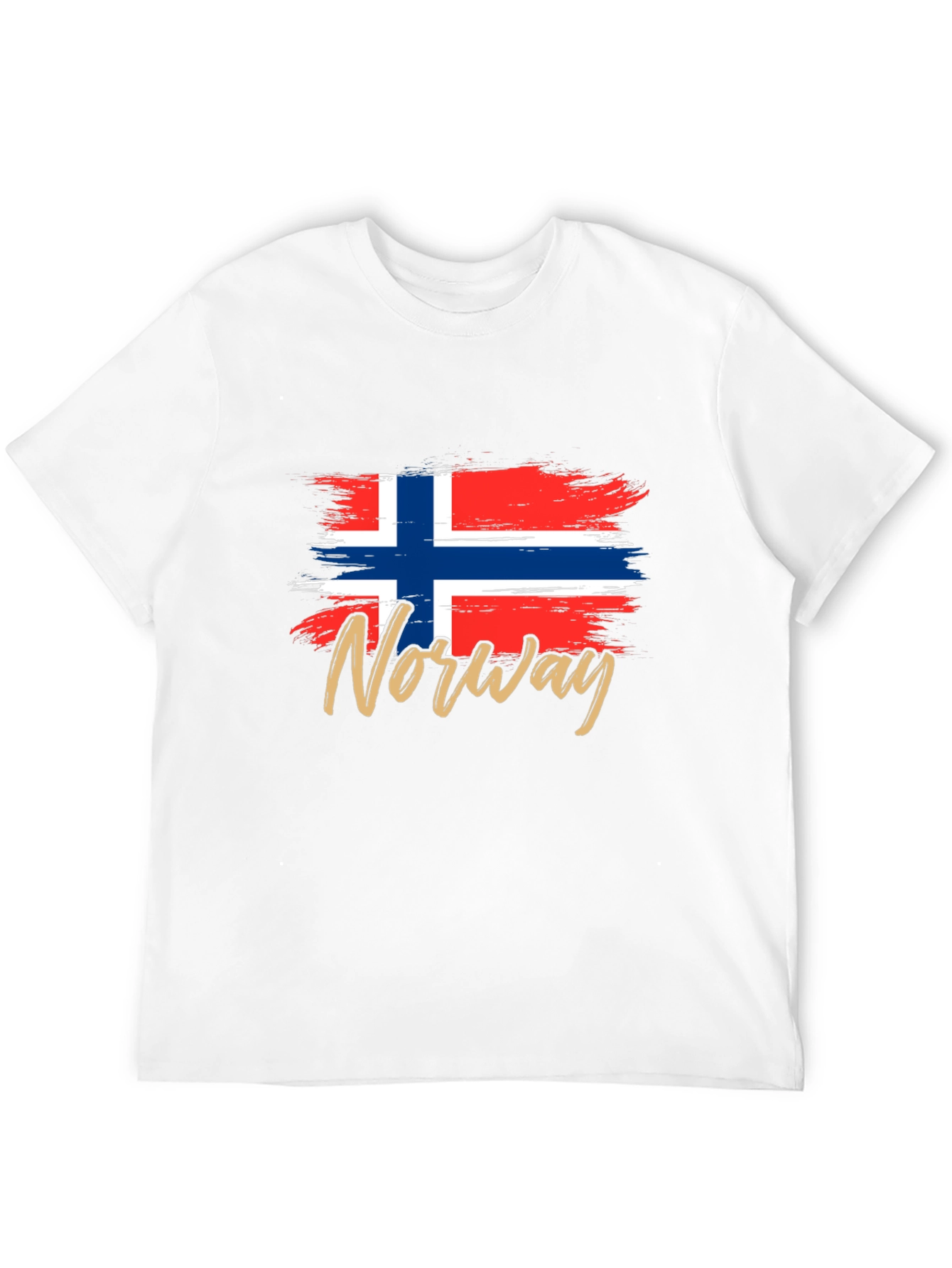 Norway Flag T-Shirt -  Brushstroke Design